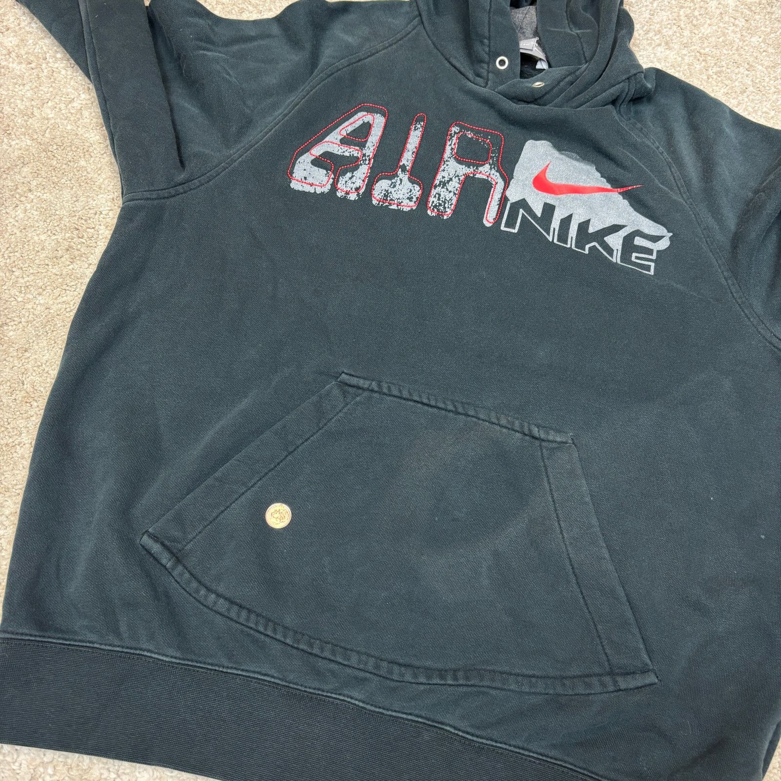 Nike Vintage Y2K Air Nike Spellout Hoodie Men's Medium Silver Tag Size US M / EU 48-50 / 2 - 8 Thumbnail