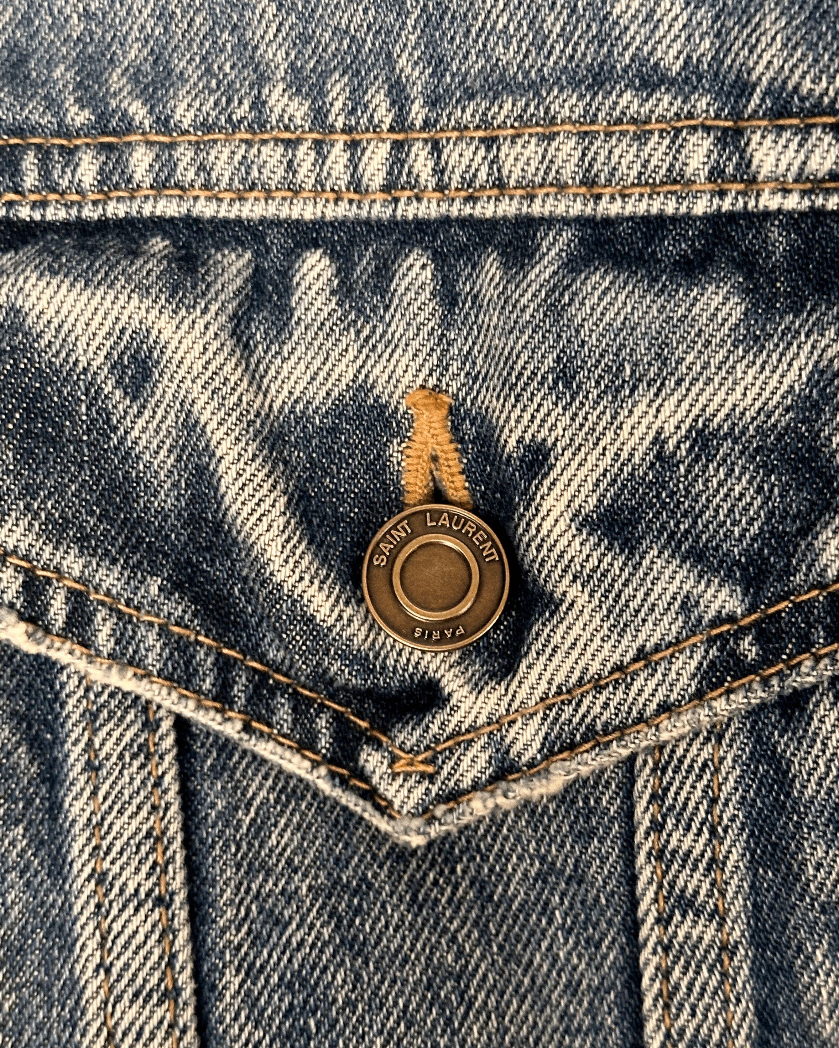 Saint Laurent Paris Saint Laurent Palm Lifetime Patch Denim Jacket Size US XL / EU 56 / 4 - 10 Thumbnail