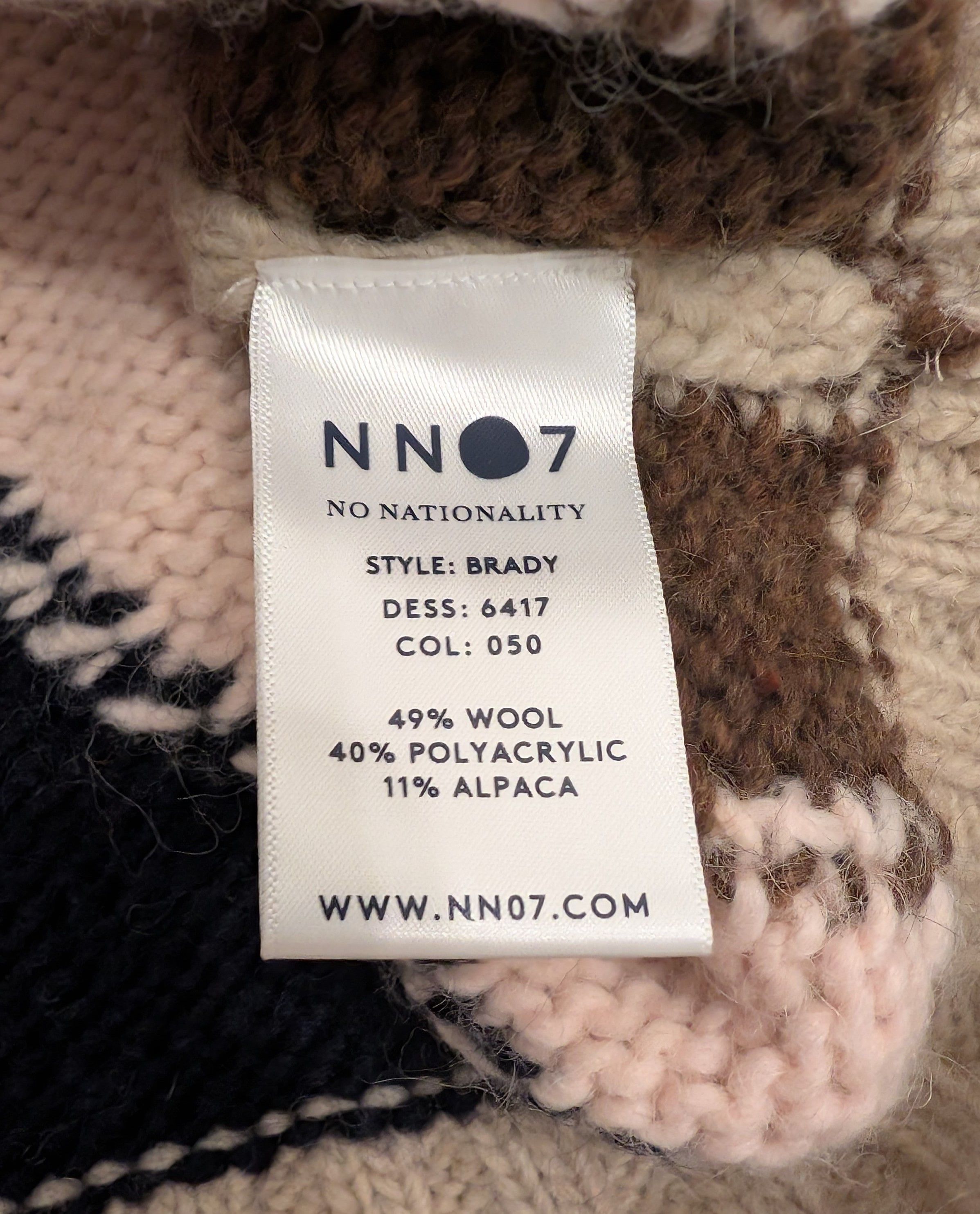 NN07 NN07 No Nationality Brady Intarsia Knit Wool Alpaca Jumper Size US S / EU 44-46 / 1 - 5 Thumbnail