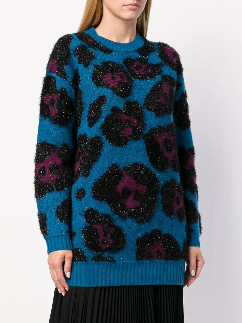 Marc Jacobs Marc Jacobs Fuzzy Leopard Sweater Blue Purple M Size M / US 6-8 / IT 42-44 - 2 Thumbnail