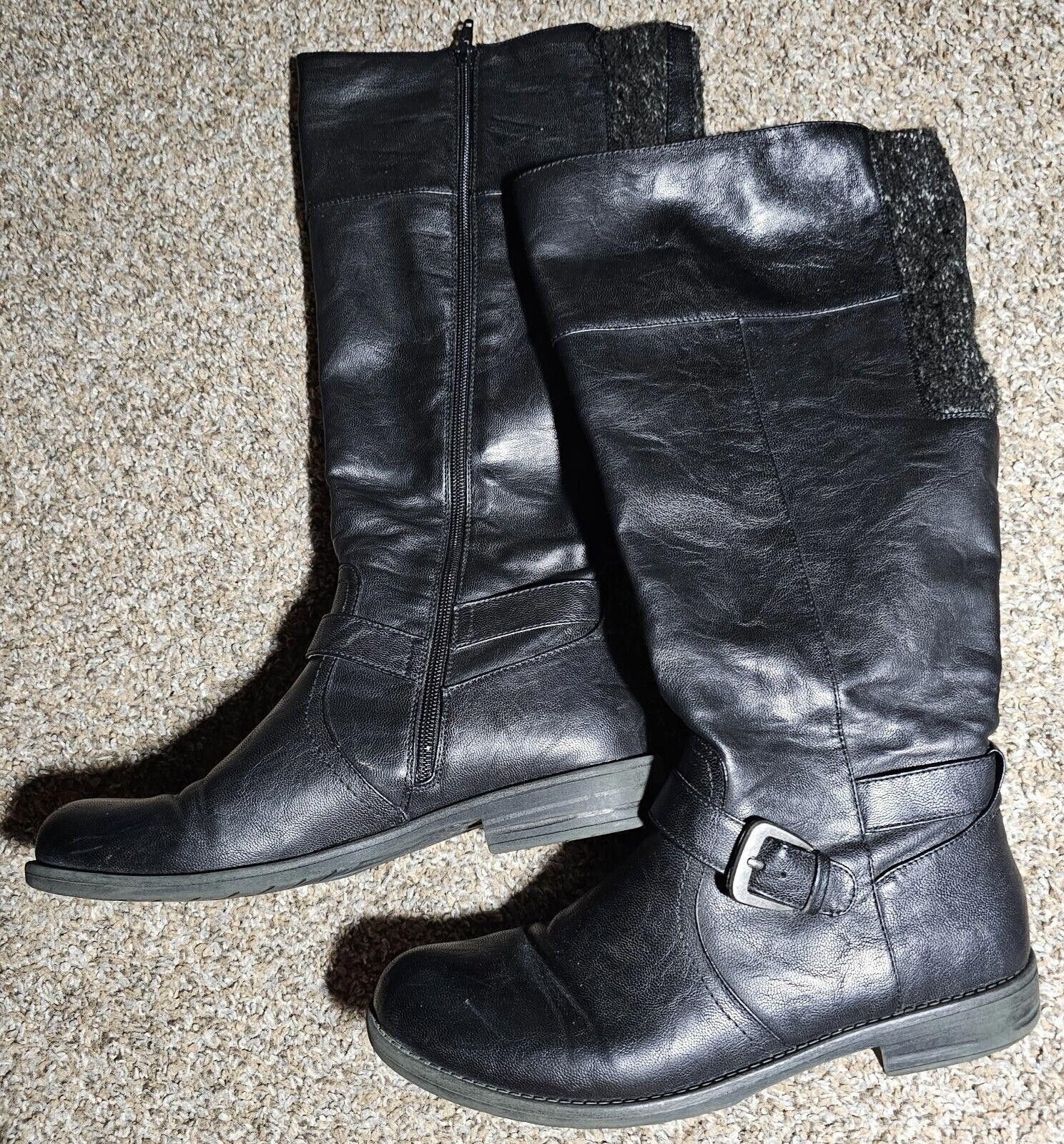 Designer Baretraps Black Cessa2 Wide Calf Womens Zip Boots Sz 10 Size US 10 / IT 40 - 1 Thumbnail