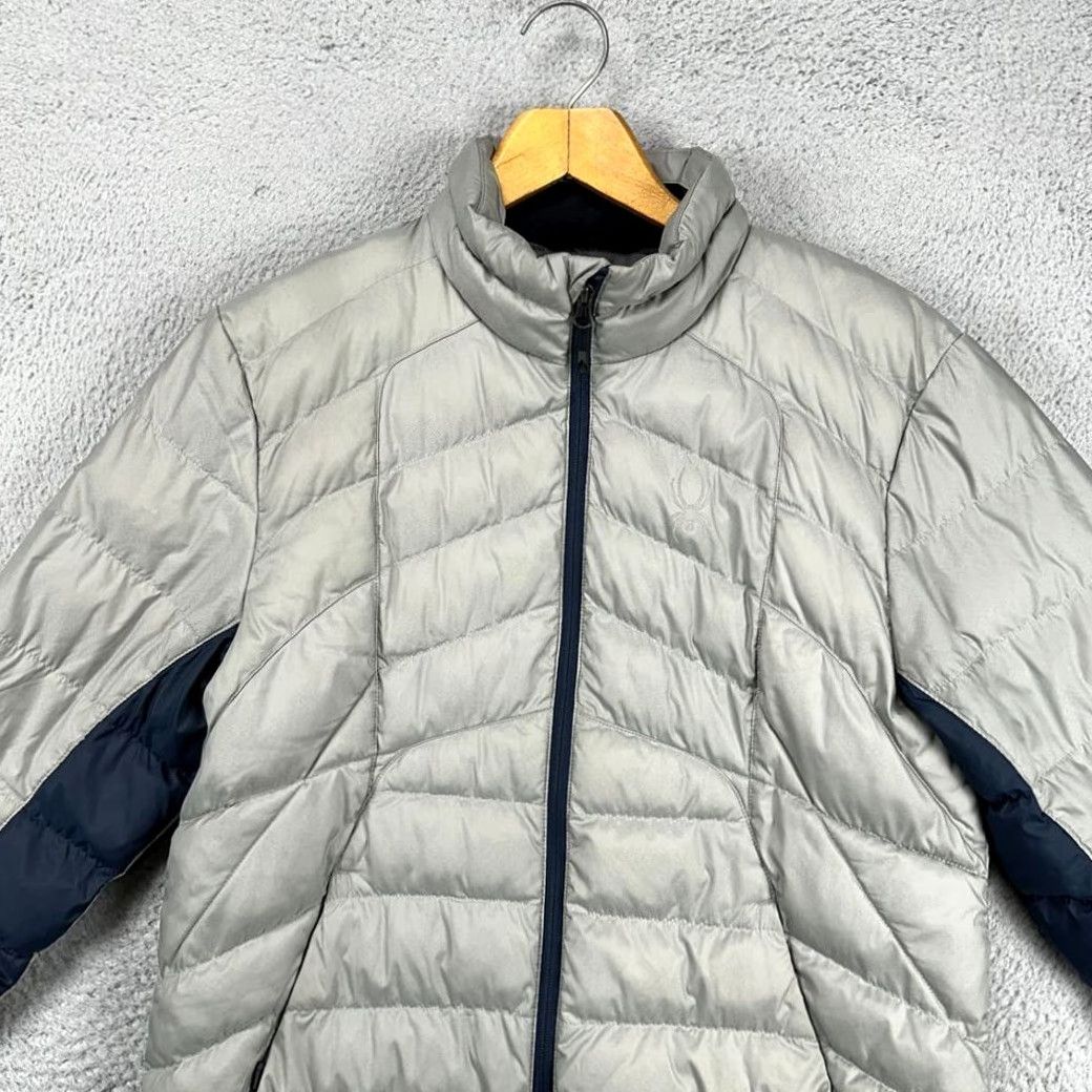 Spyder Spyder Puffer Jacket Mens Medium Silver Grey Blue Full Zip Pockets Quilted Winter Outdoor Jacket Size US M / EU 48-50 / 2 - 2 Thumbnail
