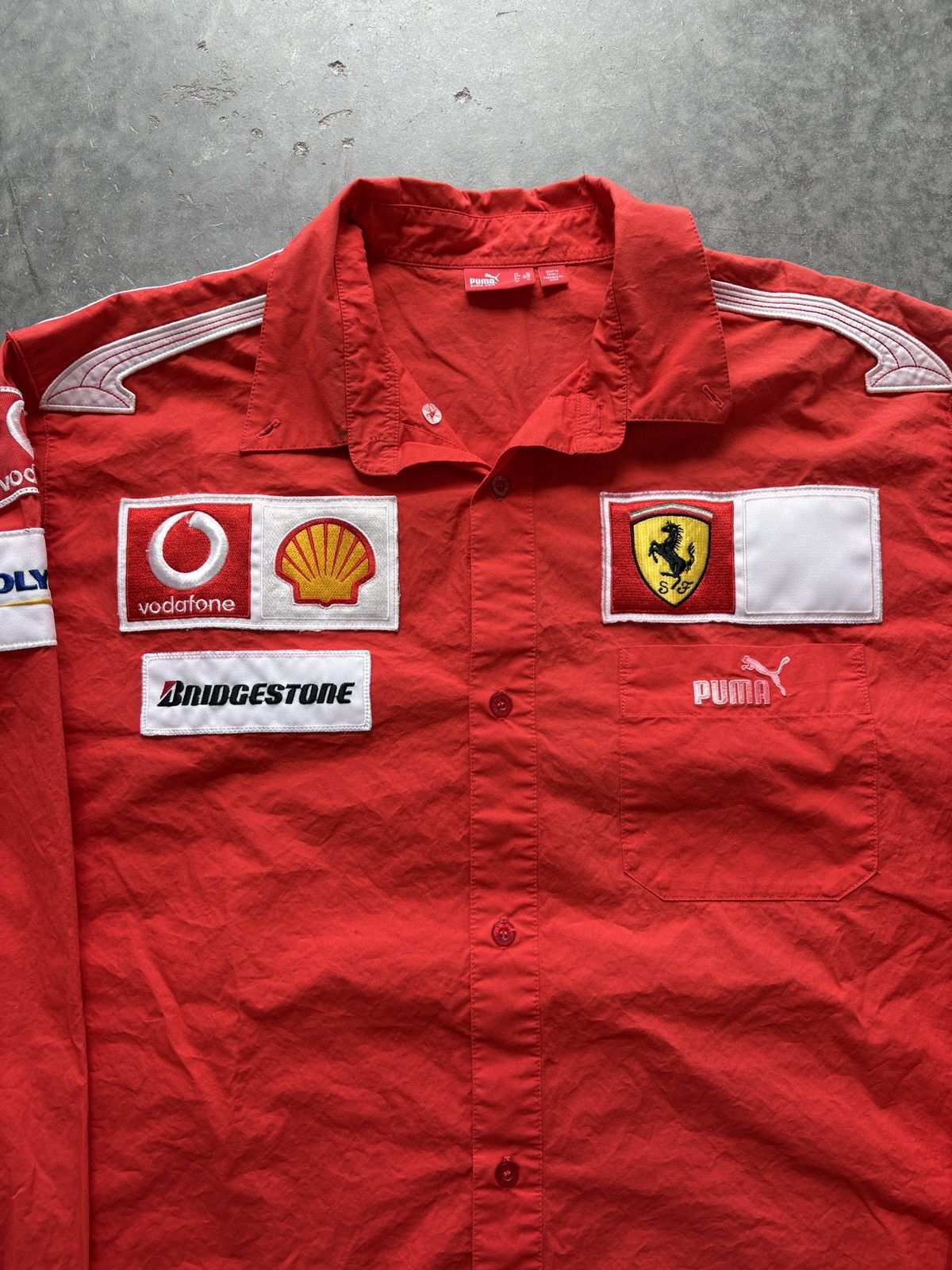 Puma Puma Ferrari F1 Button Up Shirt Size US XL / EU 56 / 4 - 2 Thumbnail