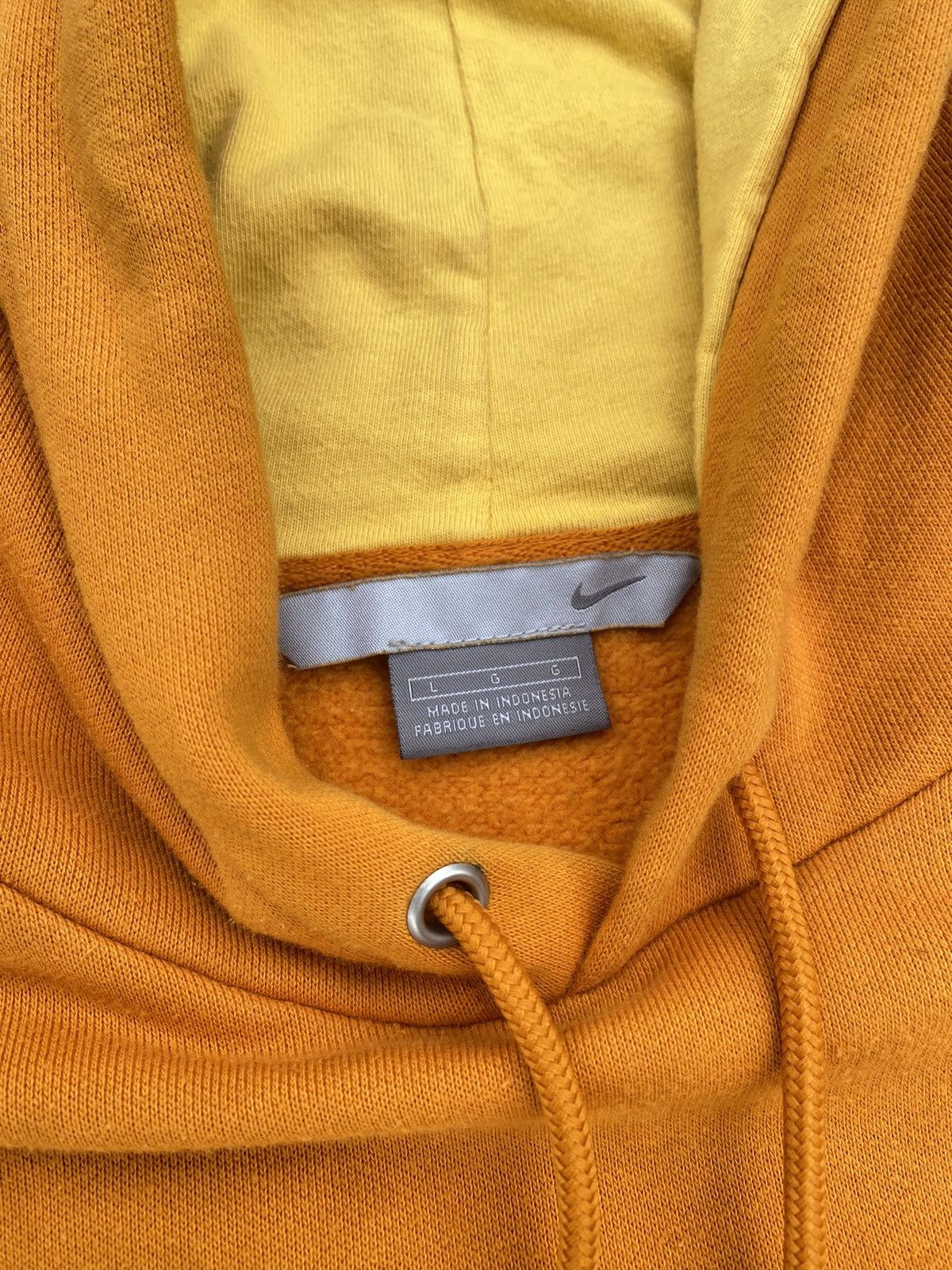 Nike × Vintage Vintage Y2k Nike Mustard Yellow Hoodie Size US L / EU 52-54 / 3 - 3 Thumbnail