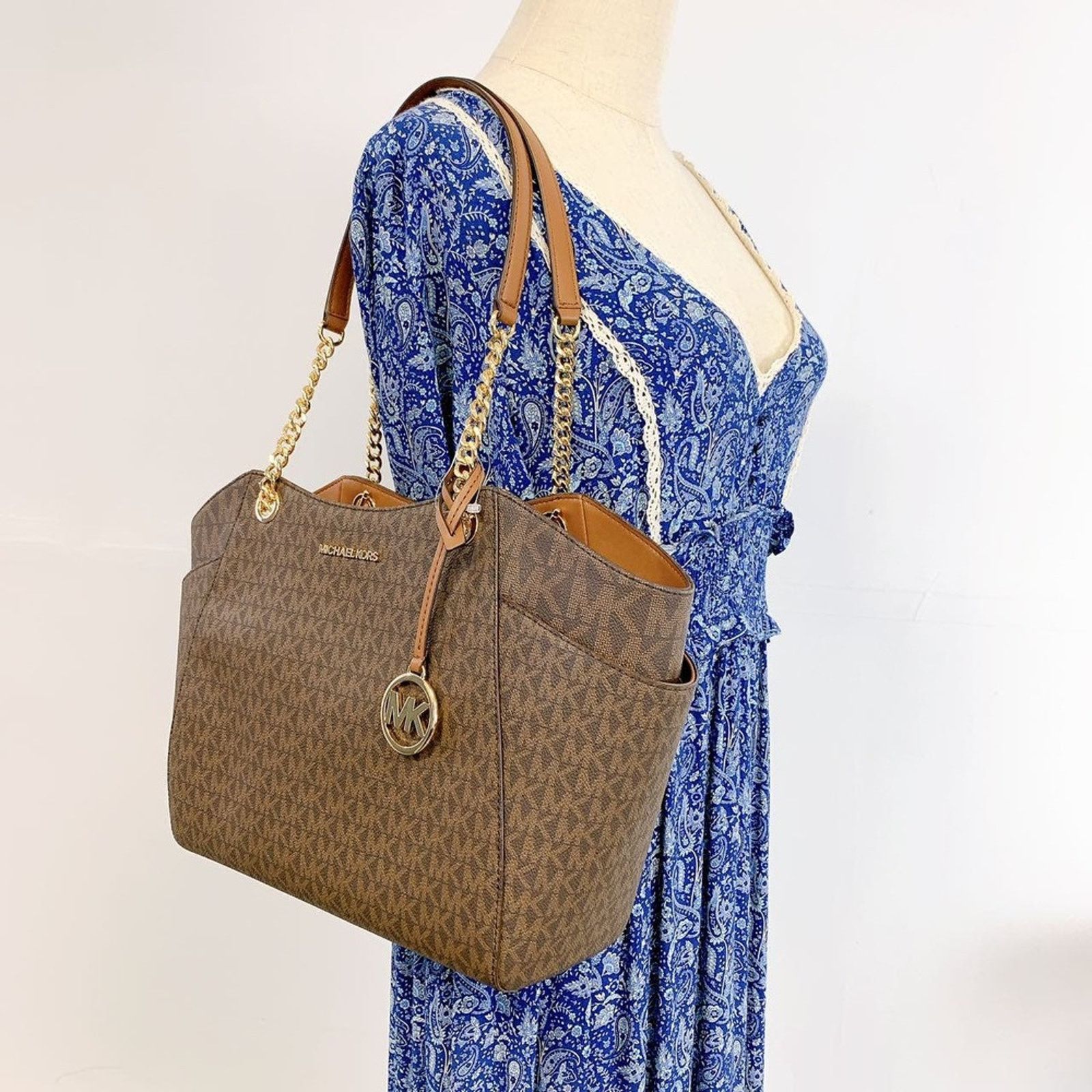 Michael Kors 35S4Gtvt3B Pratt Large Tote Bag In Brown, Women's