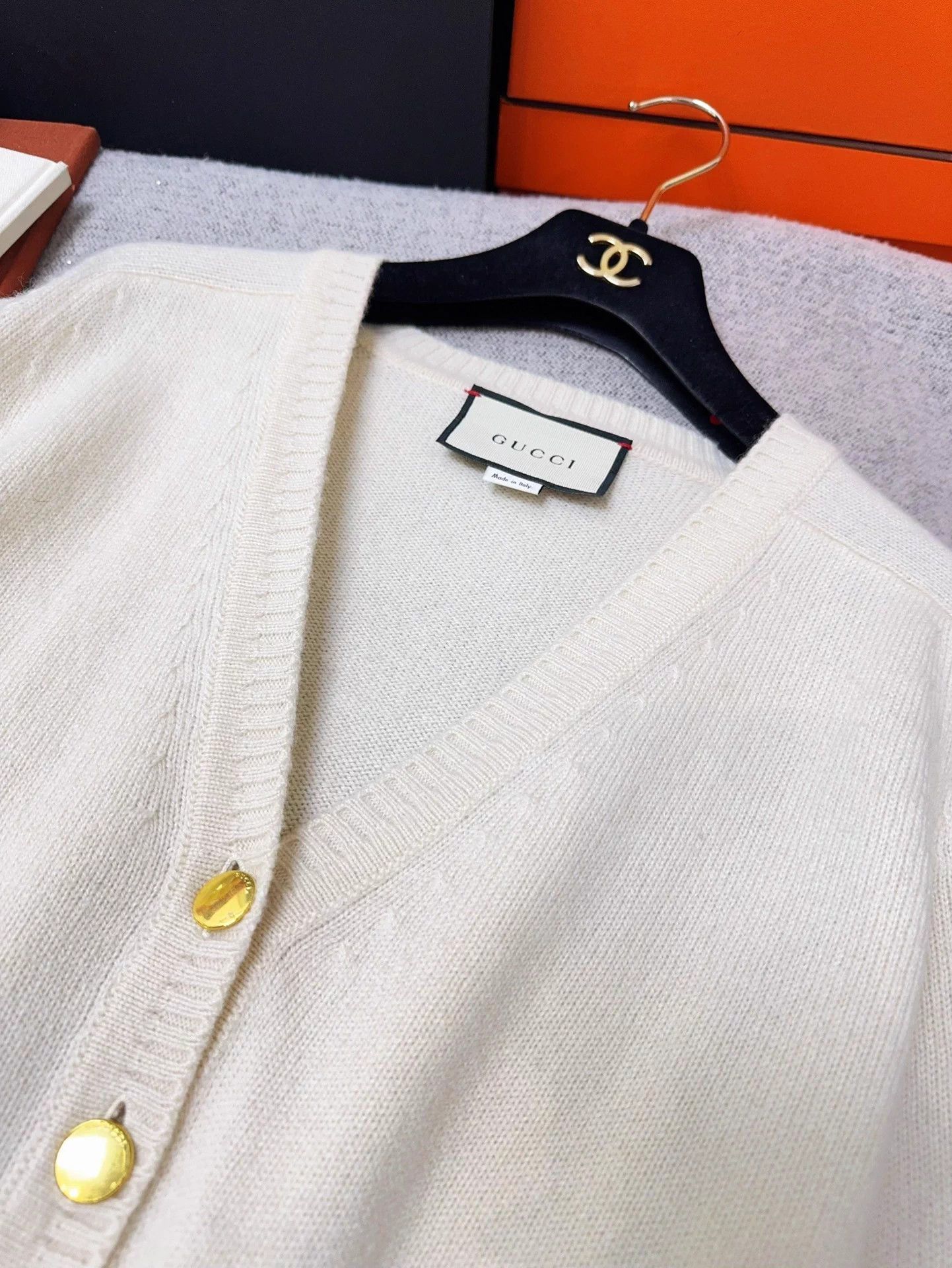 Gucci Gucci ivory cashmere horsebit pocket cardigan S Size S / US 4 / IT 40 - 7 Thumbnail