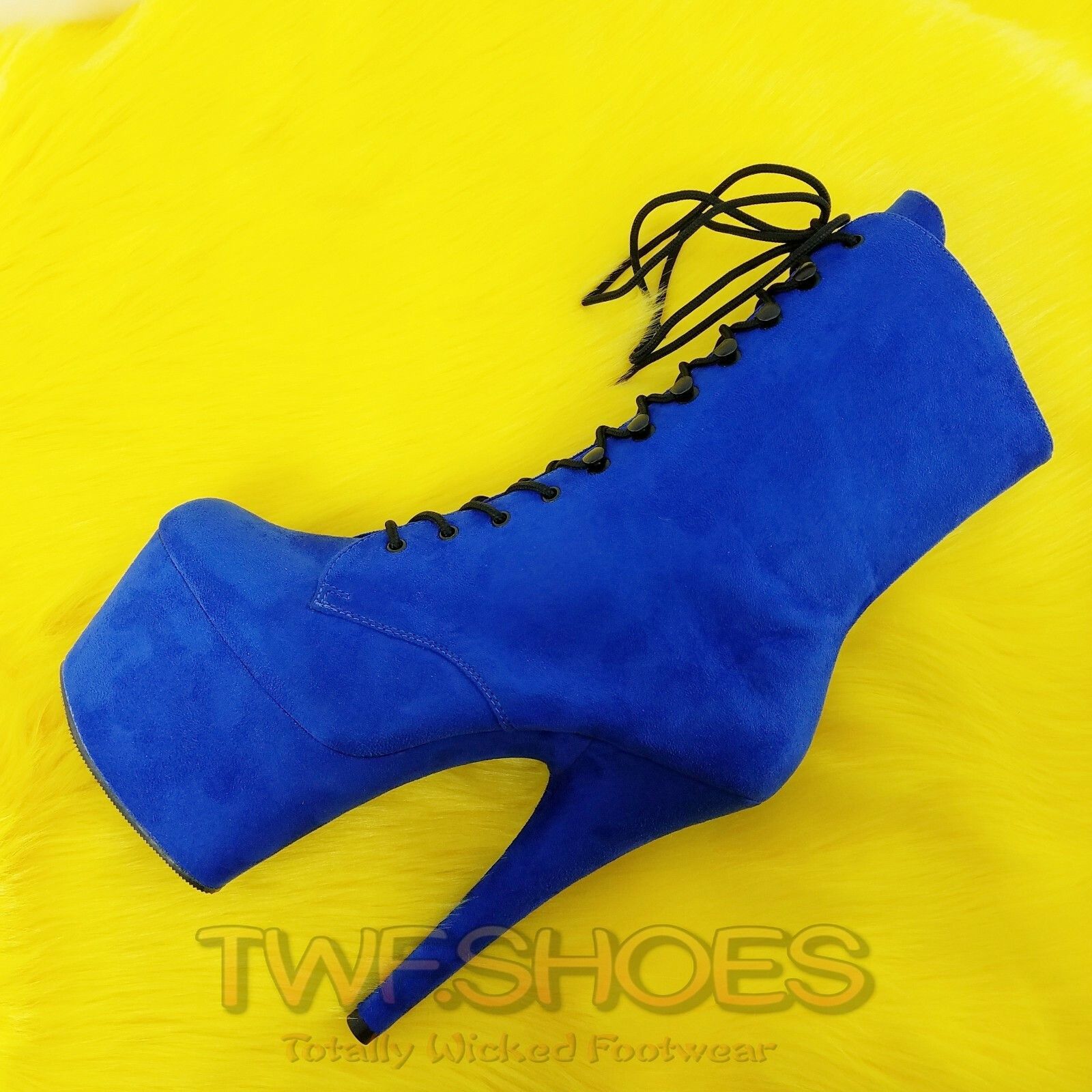 Other Adore 1020FS Blue Vegan Suede 7" High Heel Platform Ankle Bo Size US 12 / IT 42 - 7 Thumbnail