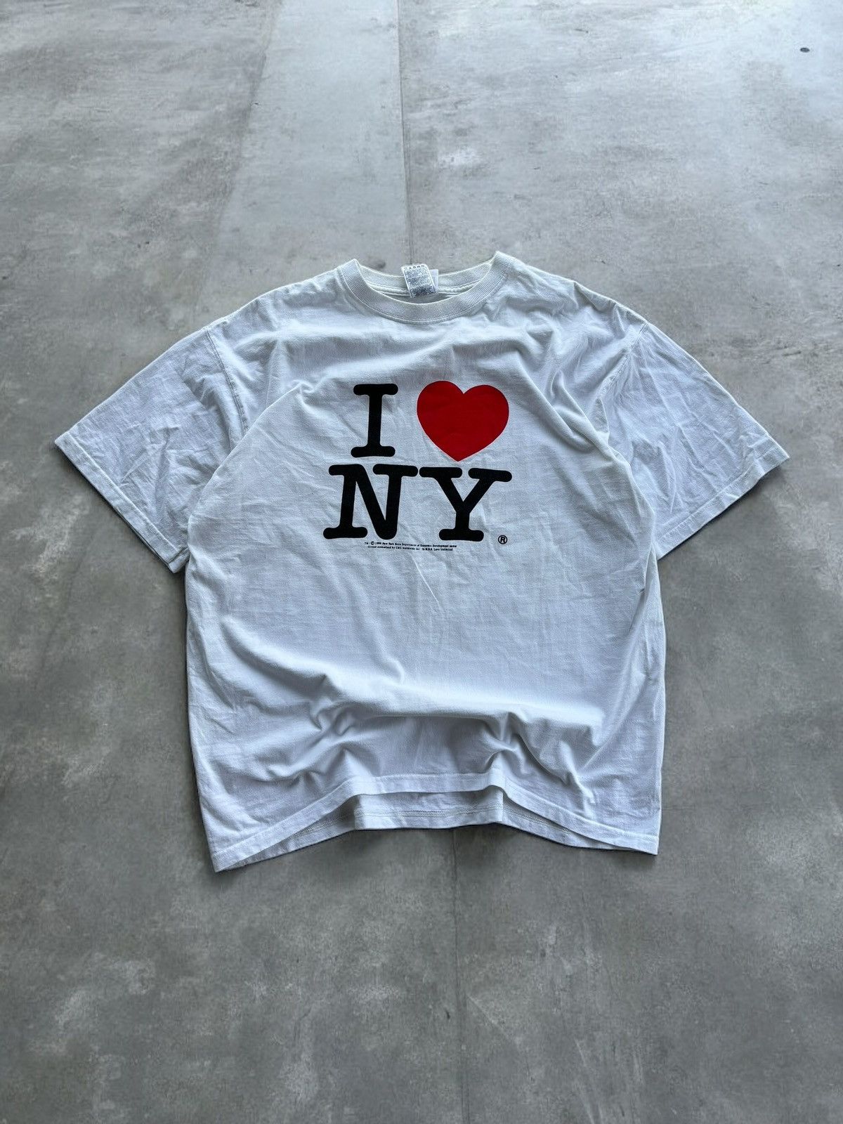 I Love NY × Vintage Vintage 1990s I Love <3 New York NY Graphic Logo Tee Shirt Size US L / EU 52-54 / 3 - 1 Thumbnail