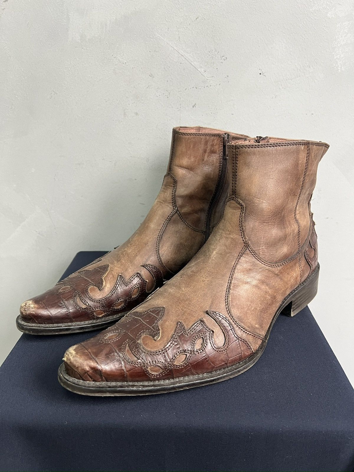 Western Rise Western guidi style ankle moto boots hype Size US 9 / EU 42 - 5 Thumbnail
