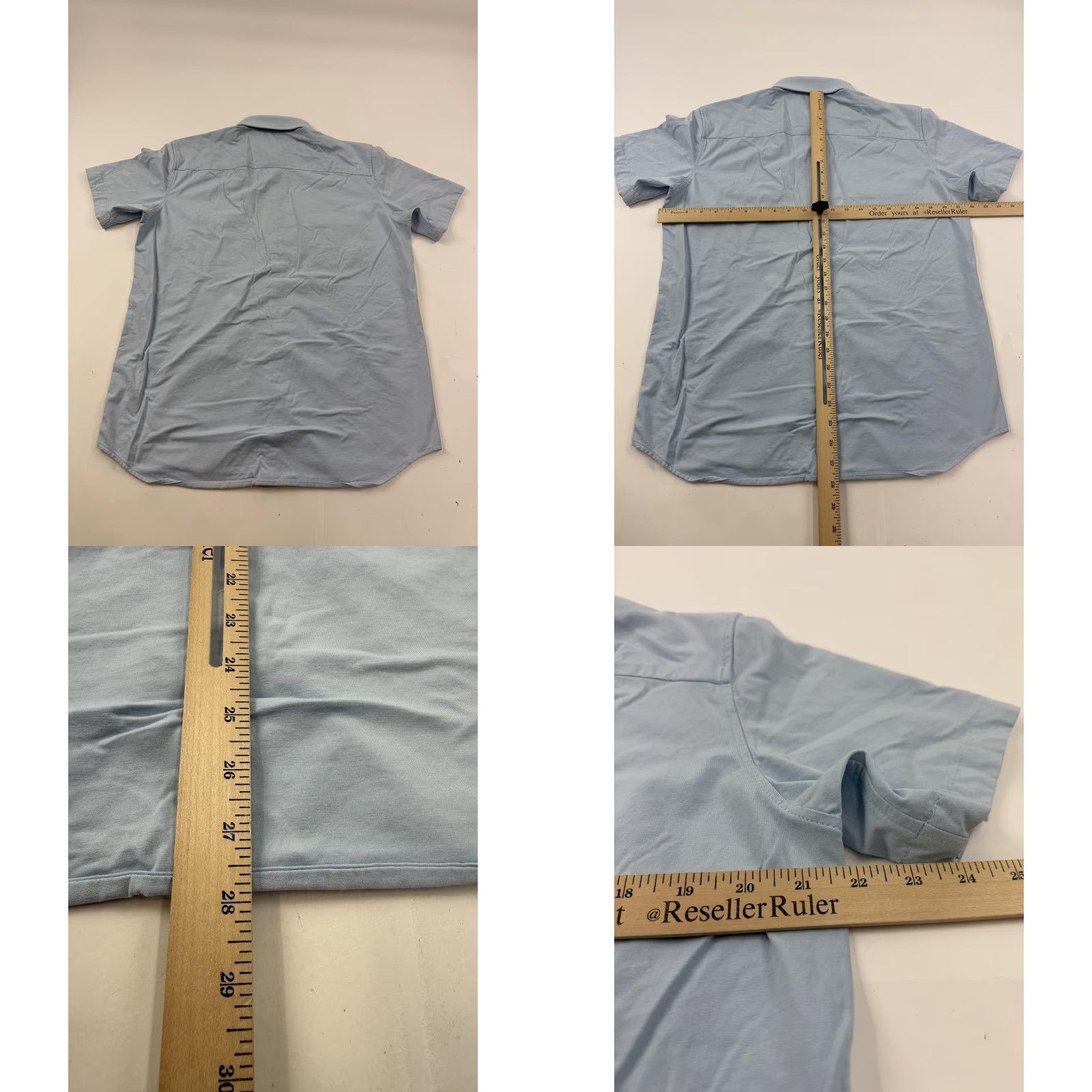 Vintage Buttercloth Shirt Mens Large Blue Short Sleeve Button Front Knit Stretch Casual Size US L / EU 52-54 / 3 - 8 Thumbnail