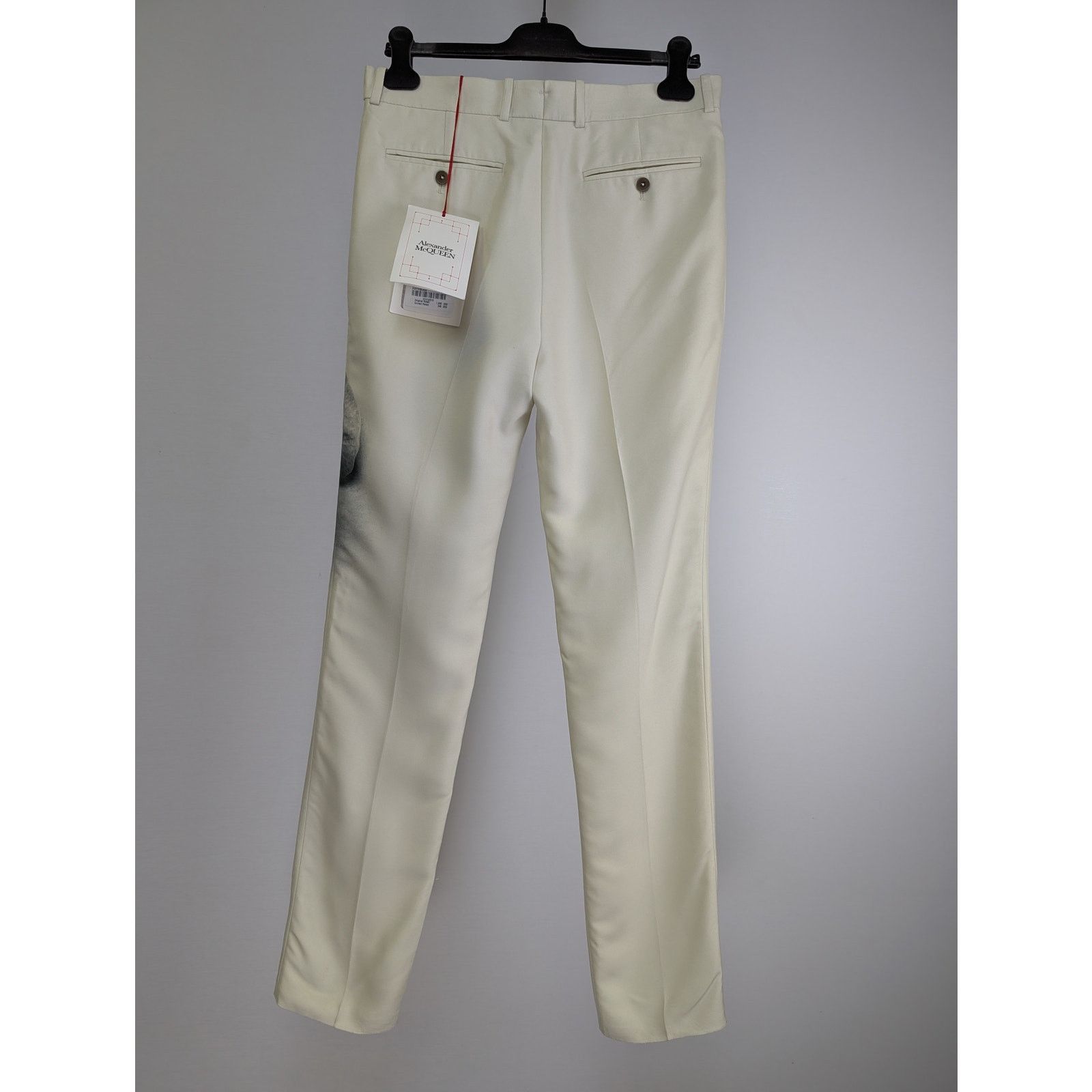 Alexander McQueen o1rshd1 Orchid Print ON Viscose Cady Pants in Putty/black Size US 32 / EU 48 - 7 Thumbnail