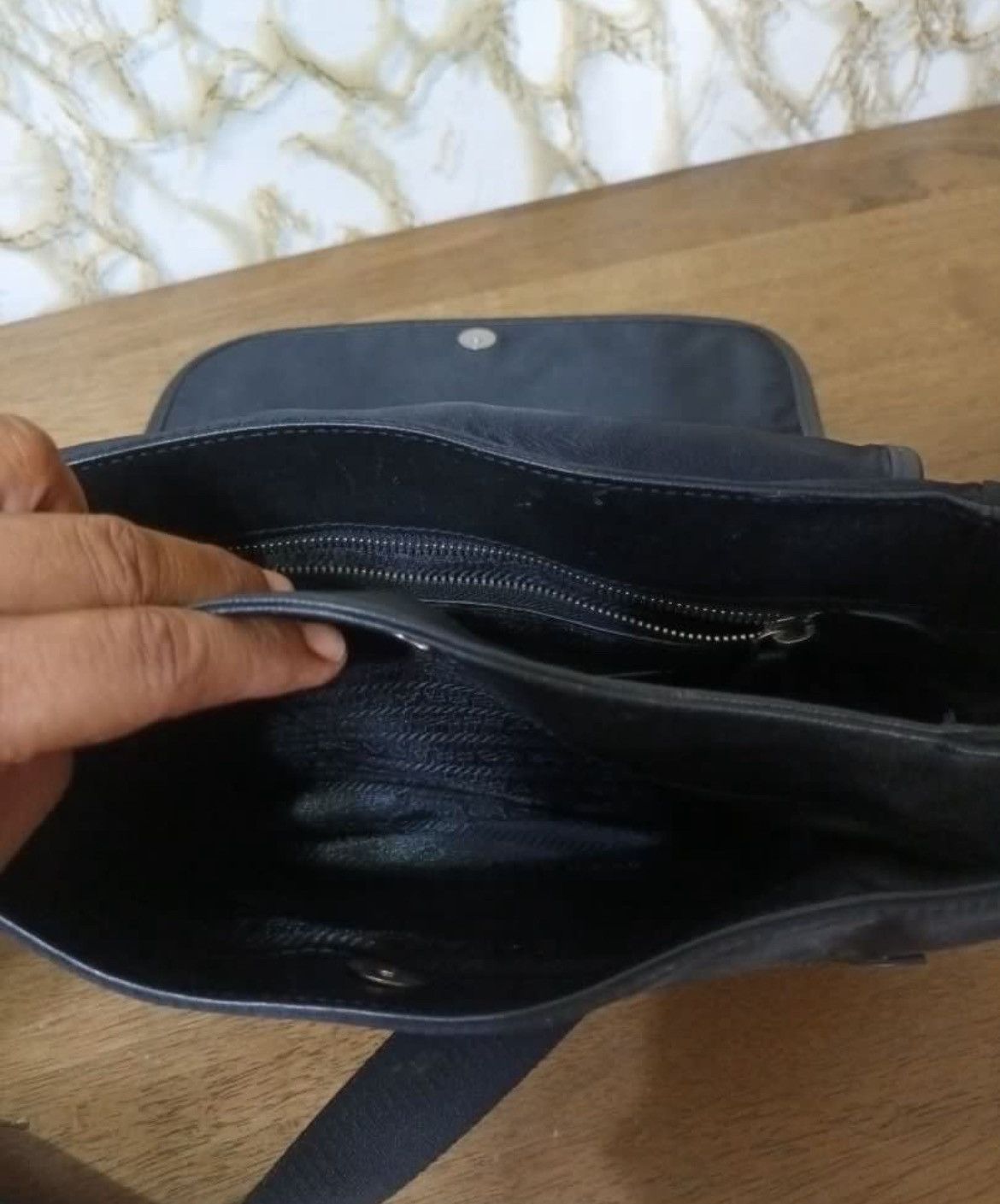 Prada Authentic Prada All Black Messenger Bag Size ONE SIZE - 5 Thumbnail