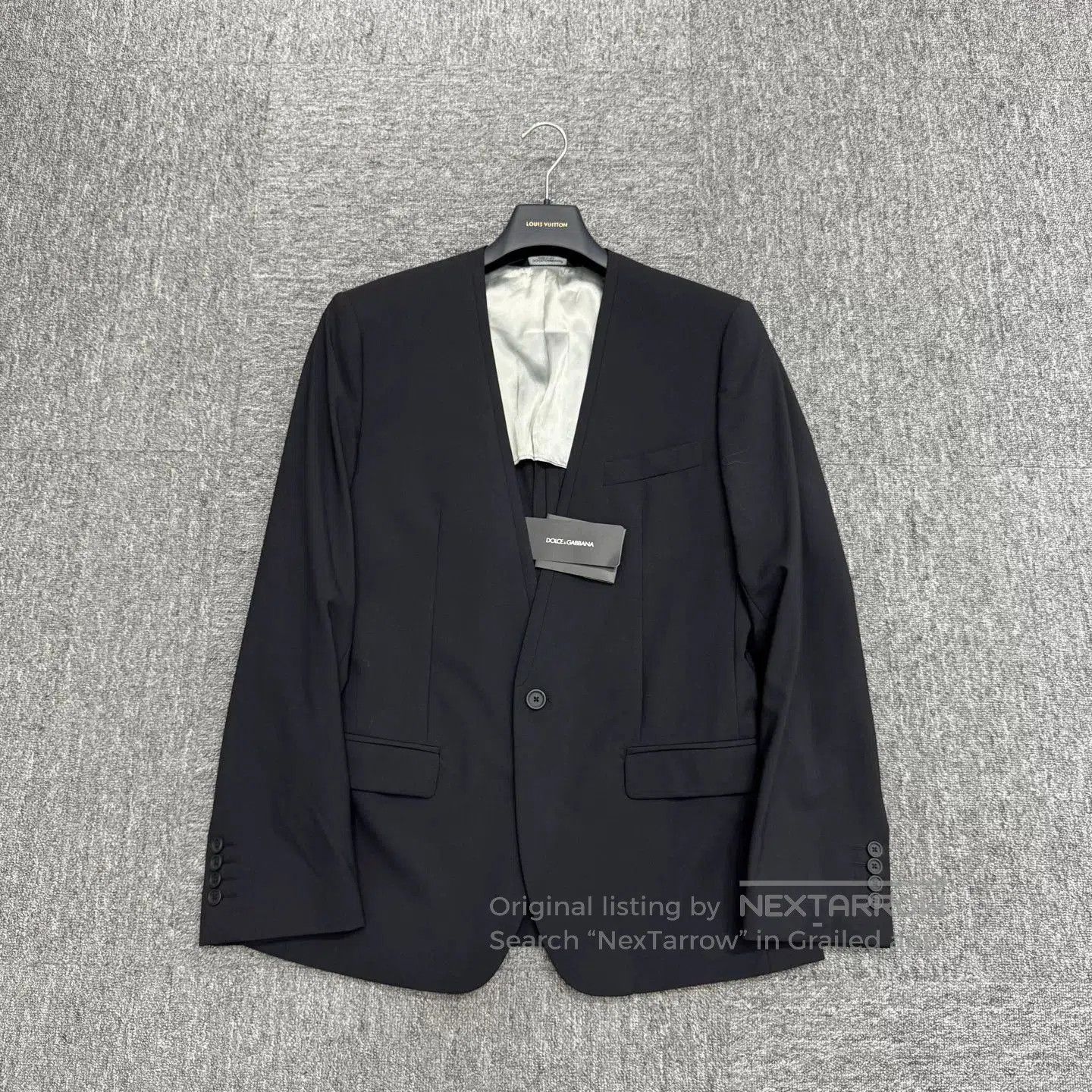Dolce & Gabbana DG Collarless Padded Shoulder Blazer. Size US M / EU 48-50 / 2 - 1 Thumbnail