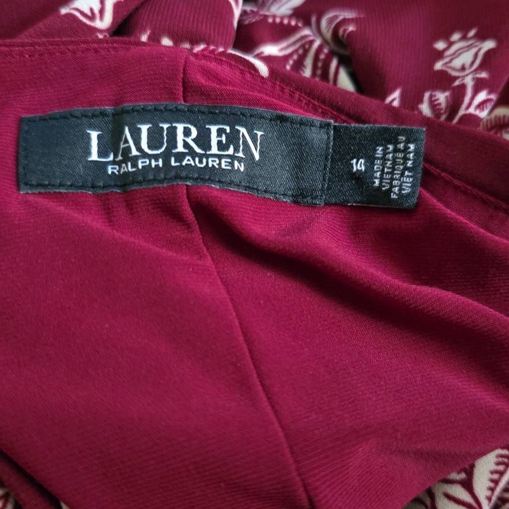 Lauren Ralph Lauren Lauren Ralph Lauren Women's Size 14 Dk Red Cream Floral Prin Size XL / US 12-14 / IT 48-50 - 2 Thumbnail