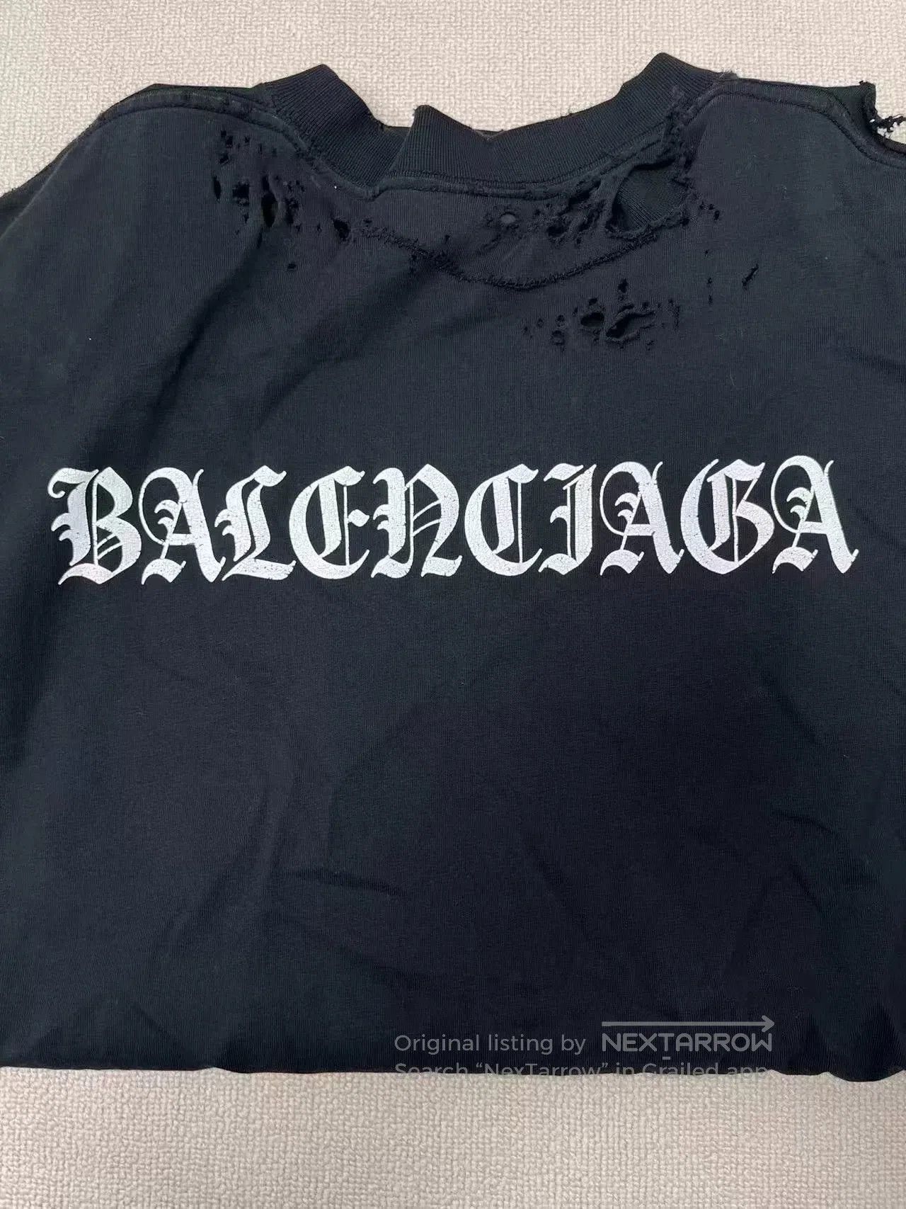 Balenciaga Balenciaga Black Letter Print Casual T. Size L / US 10 / IT 46 - 3 Thumbnail