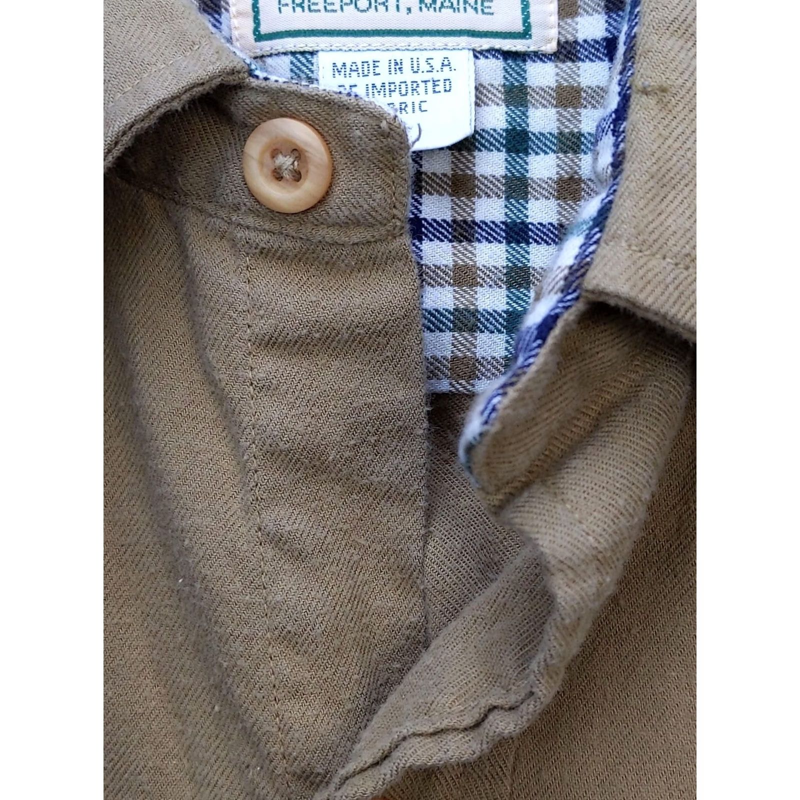 Vintage VINTAGE L.L.Bean Shirt Mens Medium Brown Twill Button Up Plaid Lined Made In USA Size US M / EU 48-50 / 2 - 7 Thumbnail