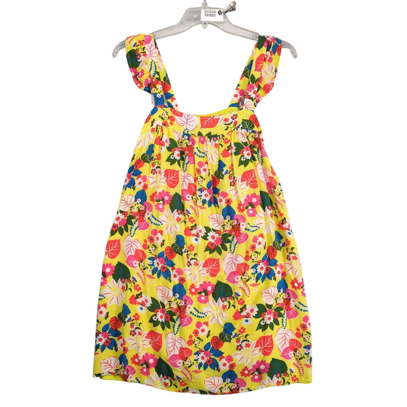 Other Emily Wonder Yellow Floral Babydoll Mini Dress L Ruffles Size L / US 10 / IT 46 - 1 Thumbnail