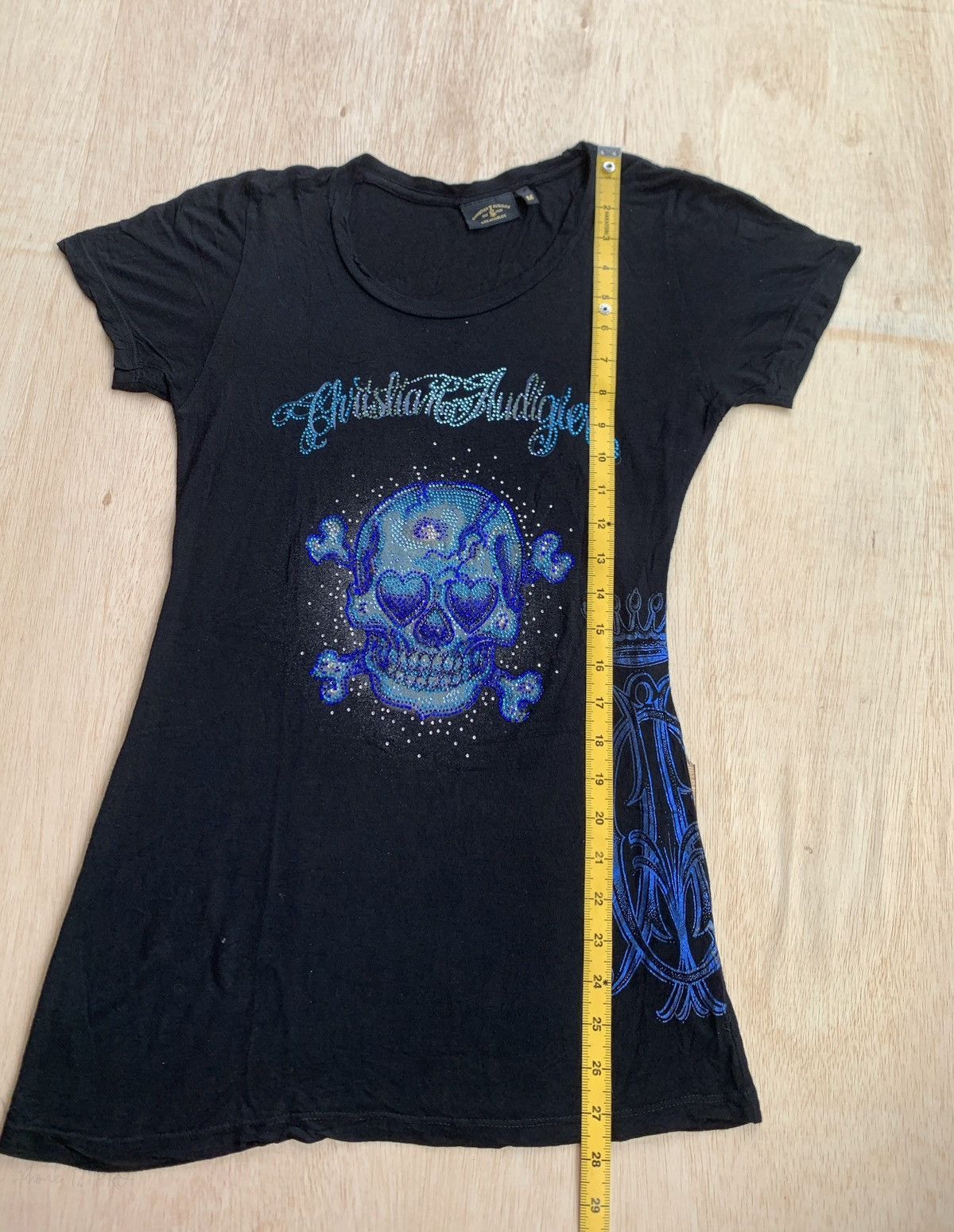 If Six Was Nine × Japanese Brand × Le Grande Bleu (L.G.B.) Christian Audigier Skull Poem Women's Tshirt Size M / US 6-8 / IT 42-44 - 10 Thumbnail