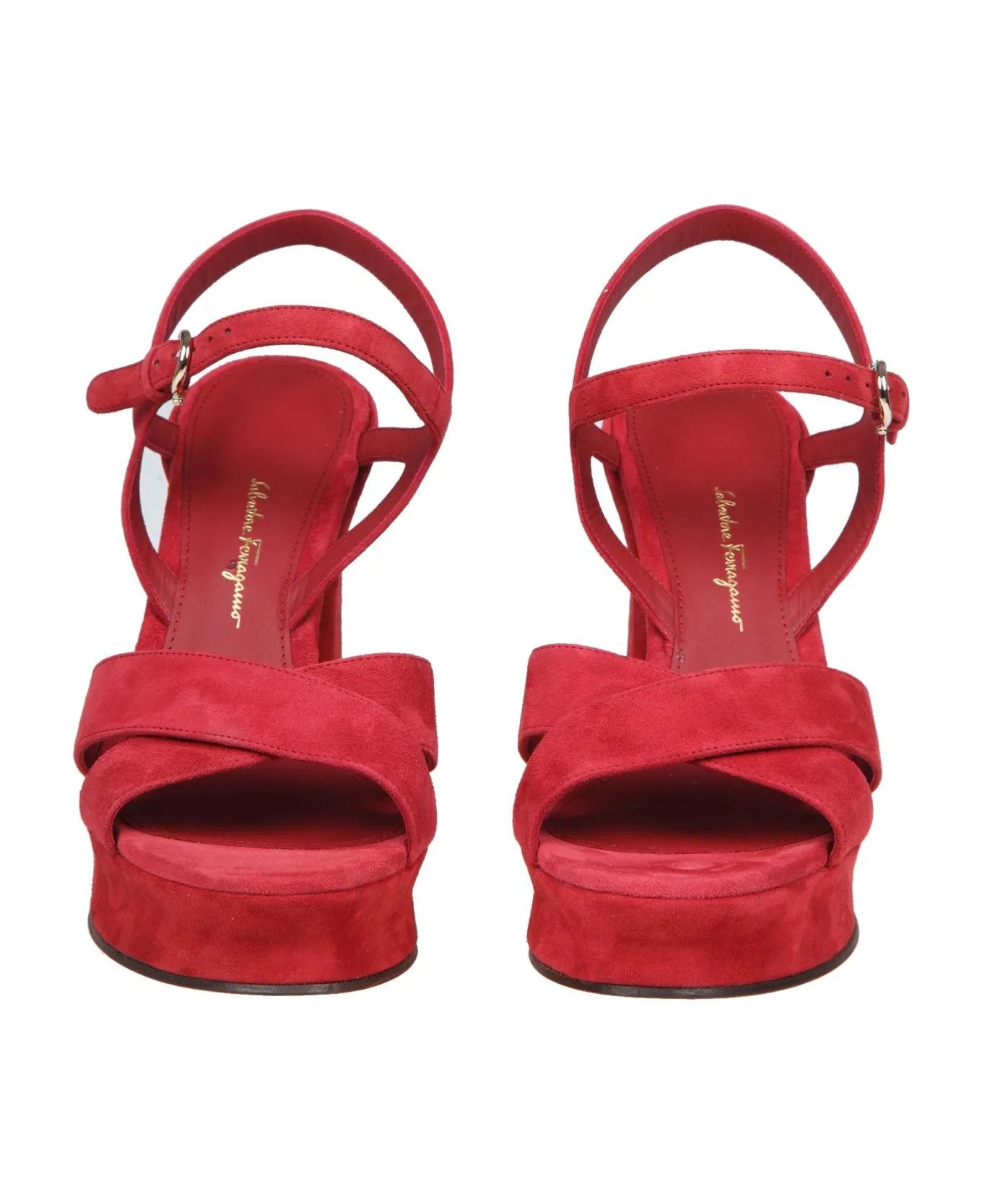 Salvatore Ferragamo o1y0426 Slingback Sandals in Red Size US 7 / IT 37 - 3 Thumbnail