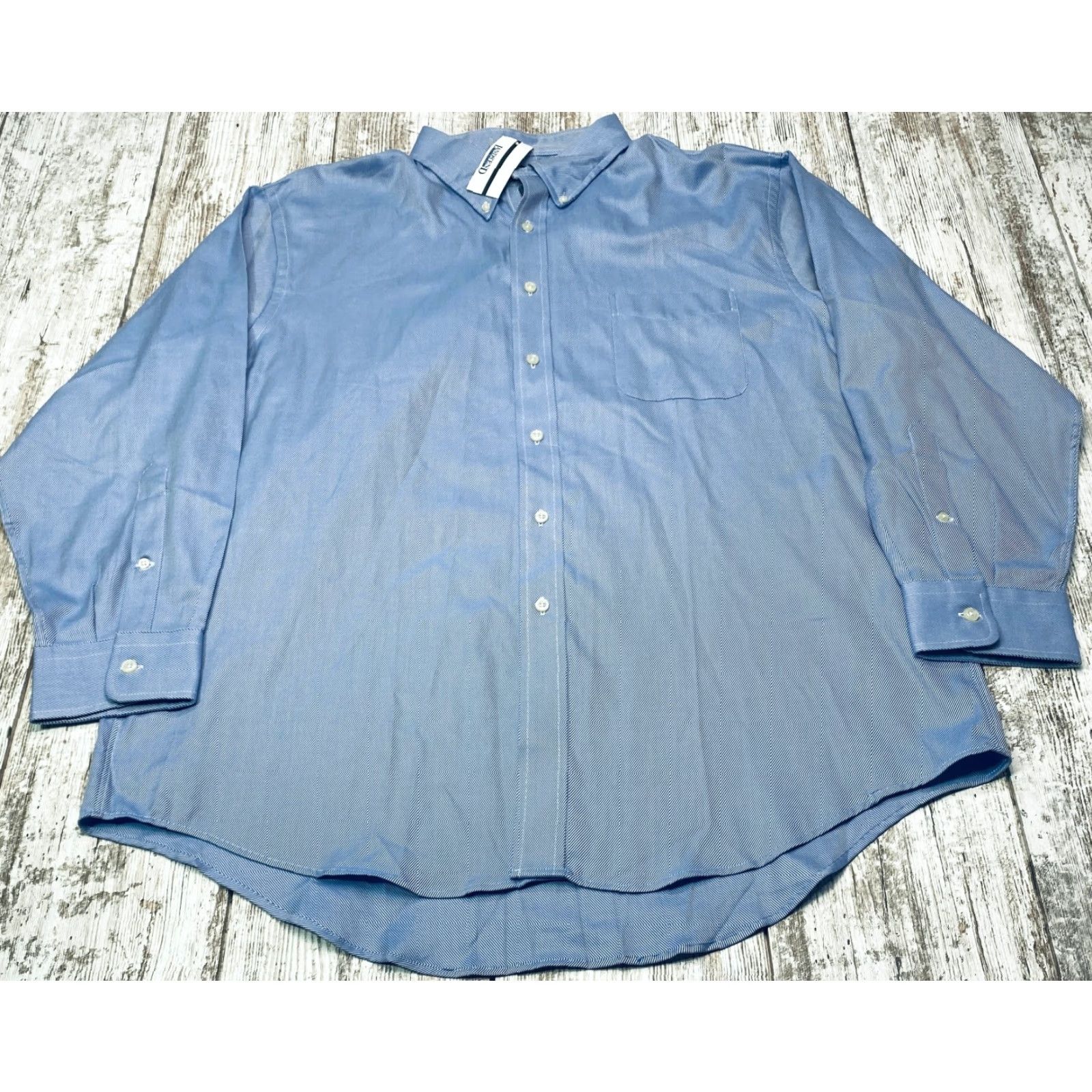 Lands' End Lands End Oxford Shirt Mens 17-33 Blue Long Sleeve Regular Fit Button Up Size US XL / EU 56 / 4 - 2 Thumbnail