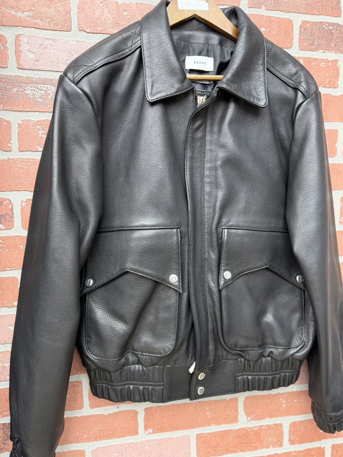 Rhude Size S - Rhude Newman Zip-Up Leather Jacket Retail $3,500 Size US S / EU 44-46 / 1 - 1 Thumbnail
