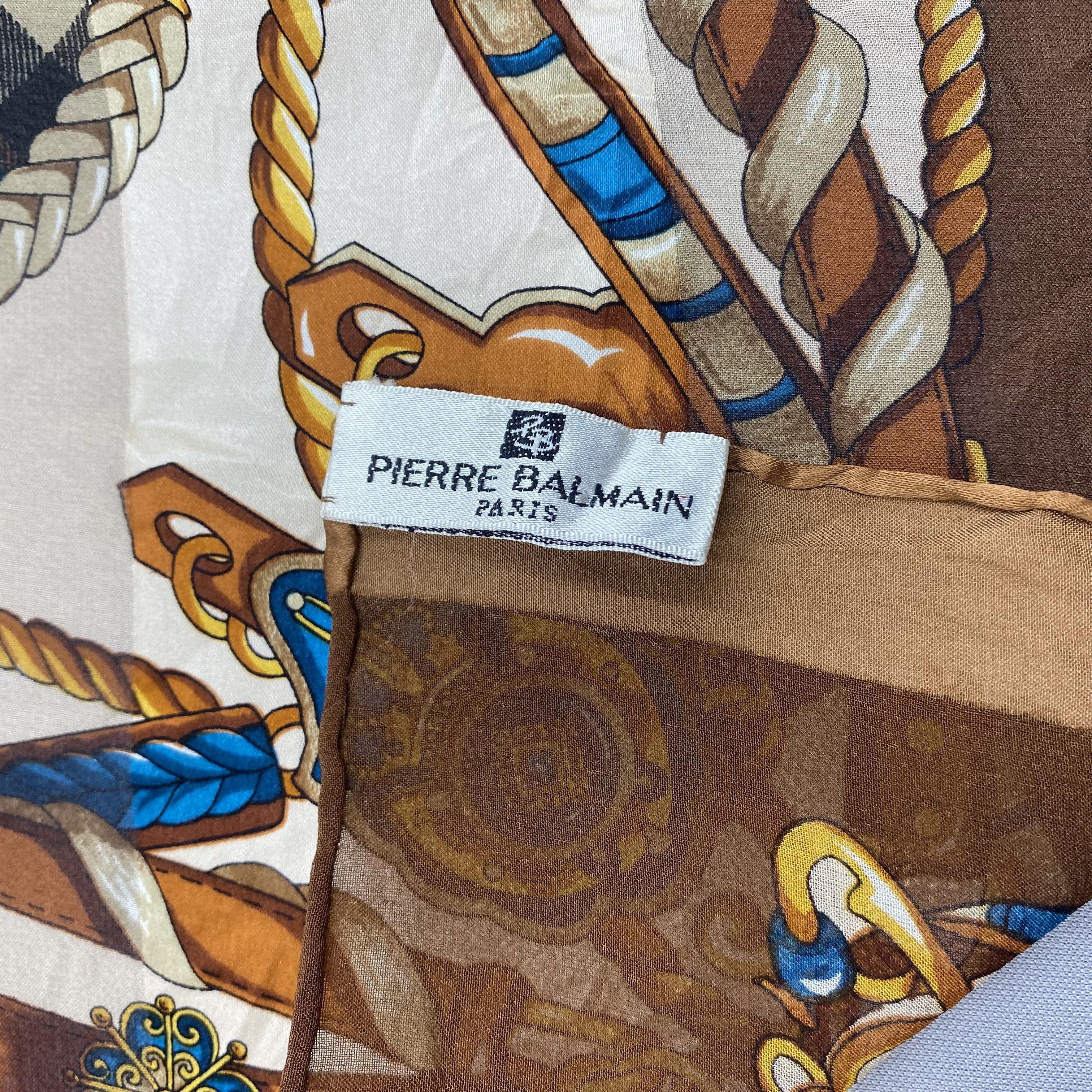 Japanese Brand Vintage Pierre Balmain SILK Scarf Twill Stole Wraps Scarves Size ONE SIZE - 11 Thumbnail