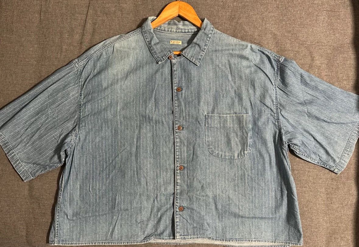 Kapital KAPITAL silhouette striped denim shirt 2412-Nextarrow Size US L / EU 52-54 / 3 - 3 Thumbnail
