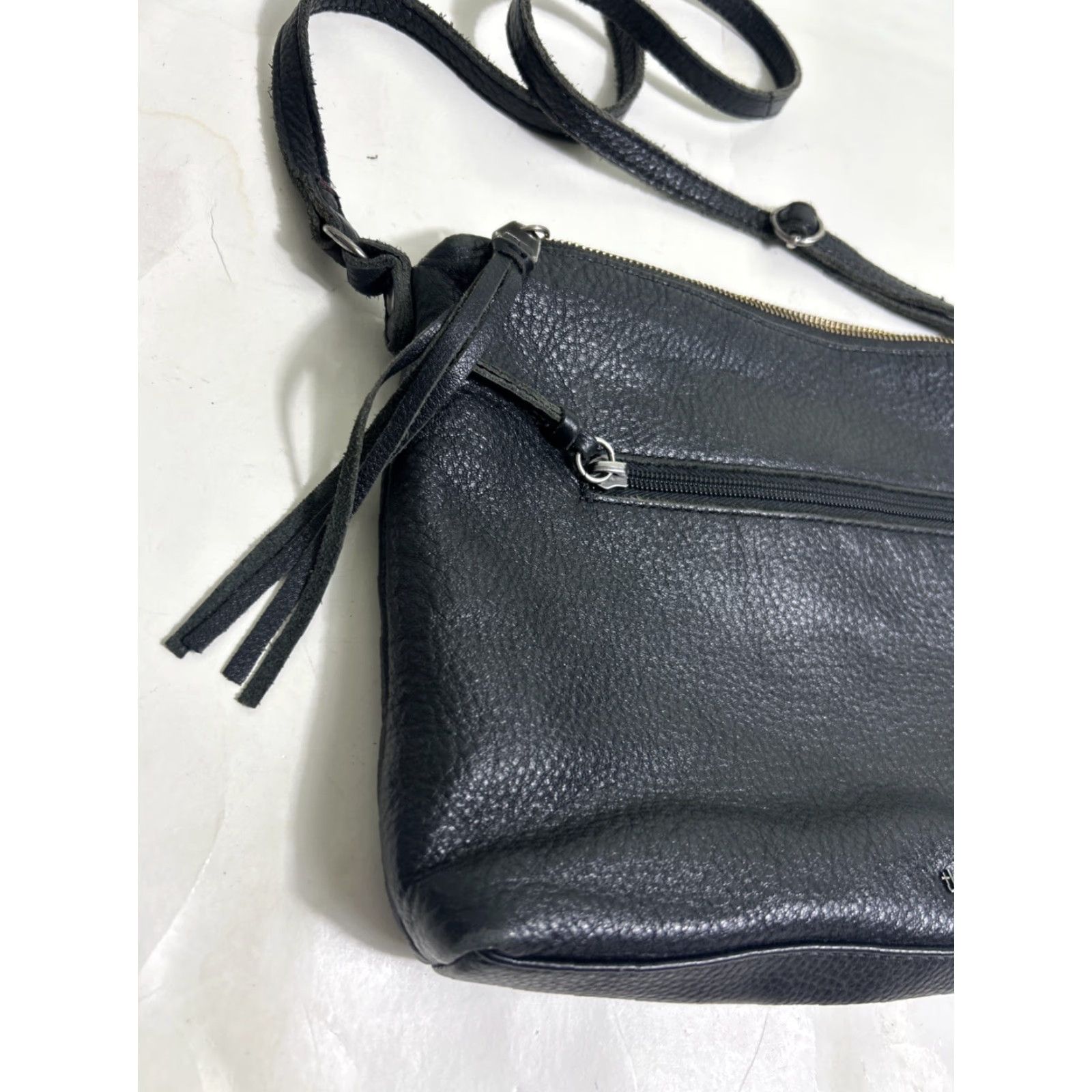 The Sak VINTAGE The Sak Black Leather Crossbody Purse Pebbles Woven 11x8x1.5 Size ONE SIZE - 2 Thumbnail