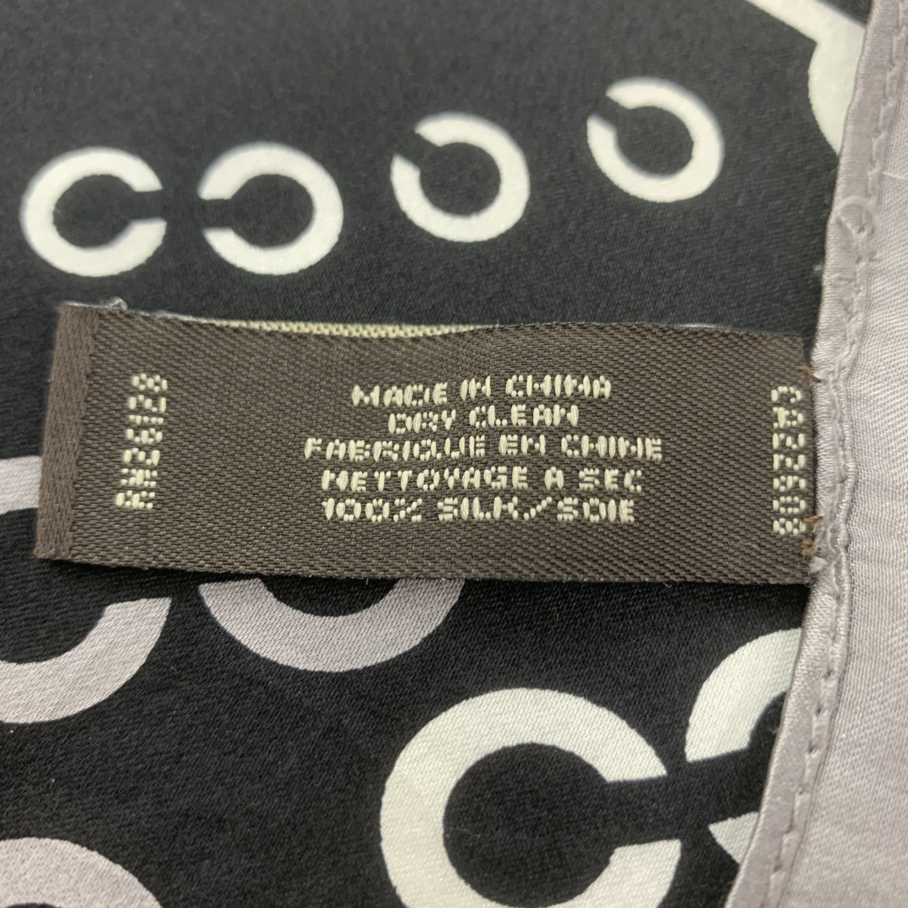 Coach Vintage Black Silk Scarf Neckerchief Mini Scarf Size ONE SIZE - 6 Thumbnail