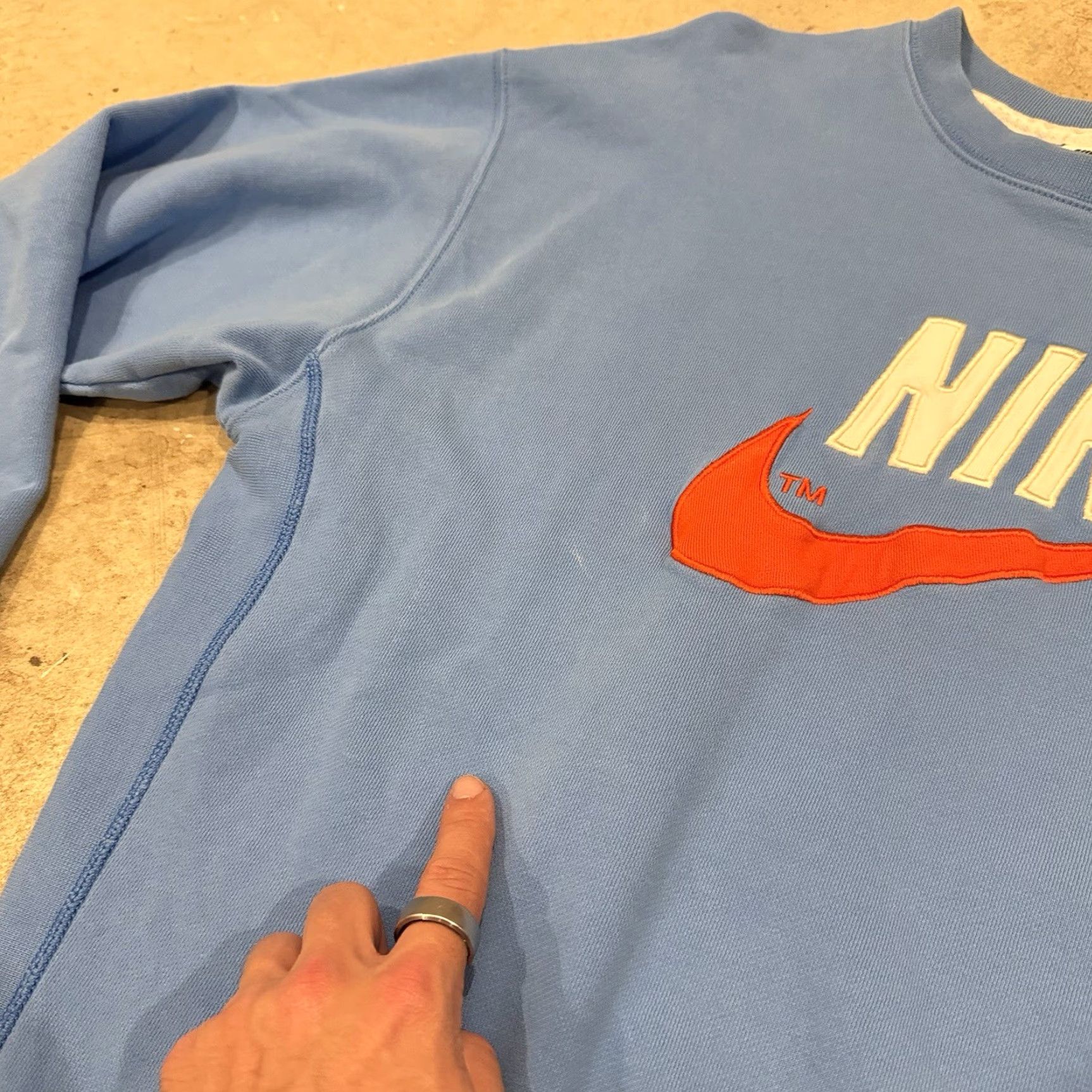 Nike Nike Sportswear Sweatshirt Crew Mens Large French Terry Blue DO8891-412 Retro Logo Size US L / EU 52-54 / 3 - 7 Thumbnail