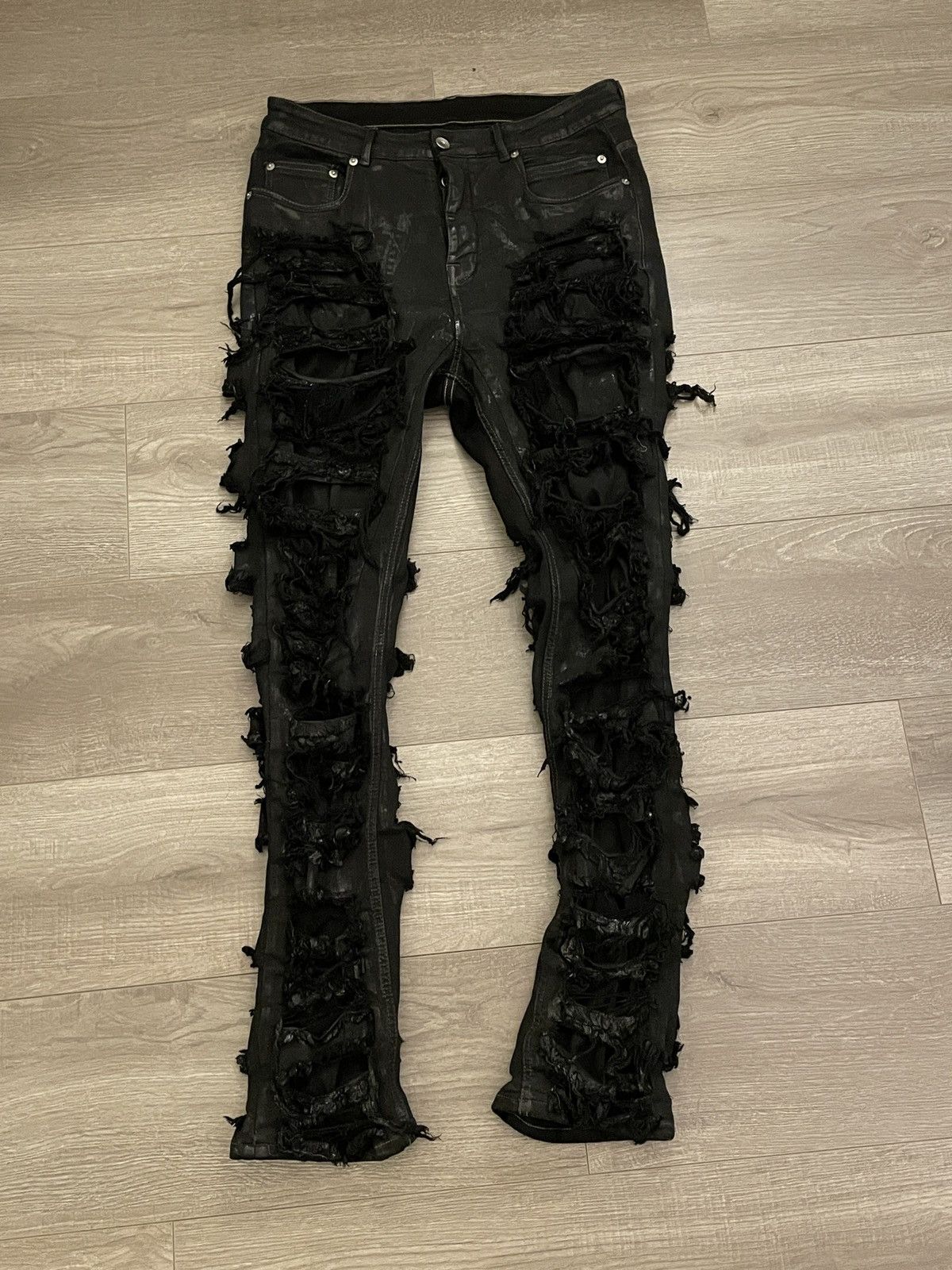 【RICK OWENS】VDDジーンズ 13オンス フォイルデニム RICK OWENS DRKSHDW Bolan banana ジーンズ スリムフィット