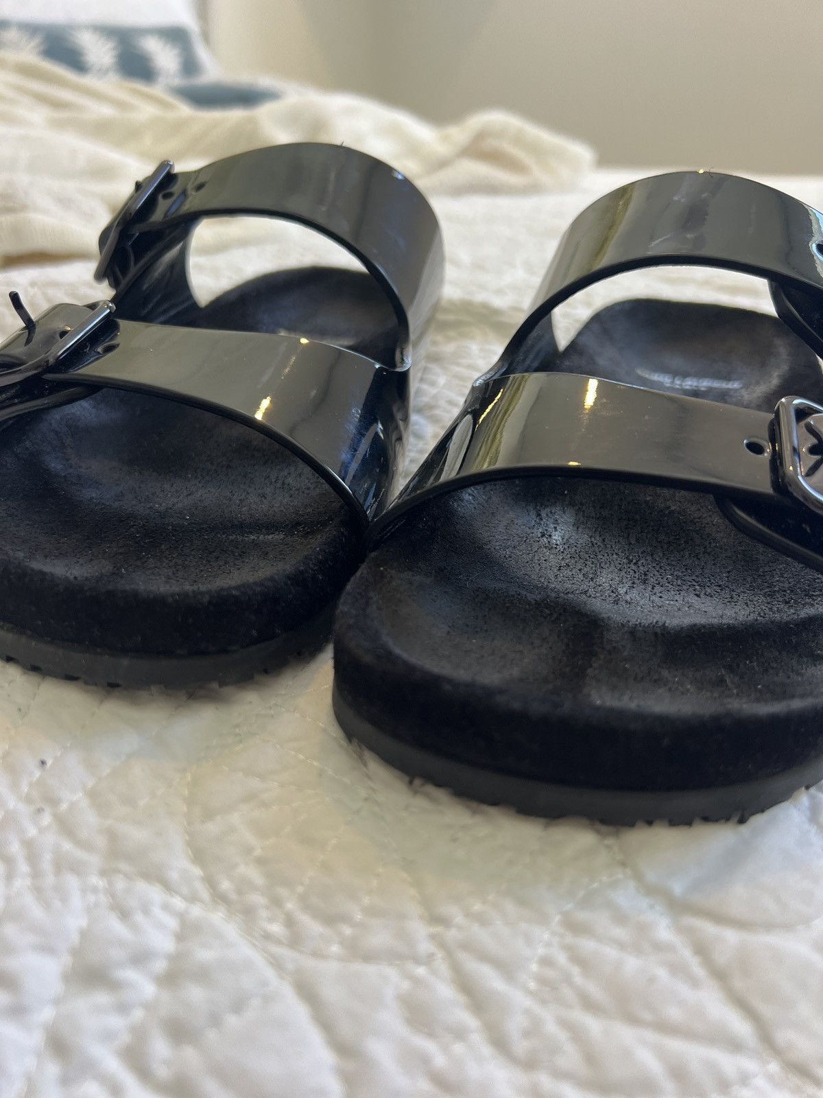 Saint Laurent Paris Saint Laurent Jimmy Patent Leather Sandals Size US 8 / IT 38 - 6 Thumbnail