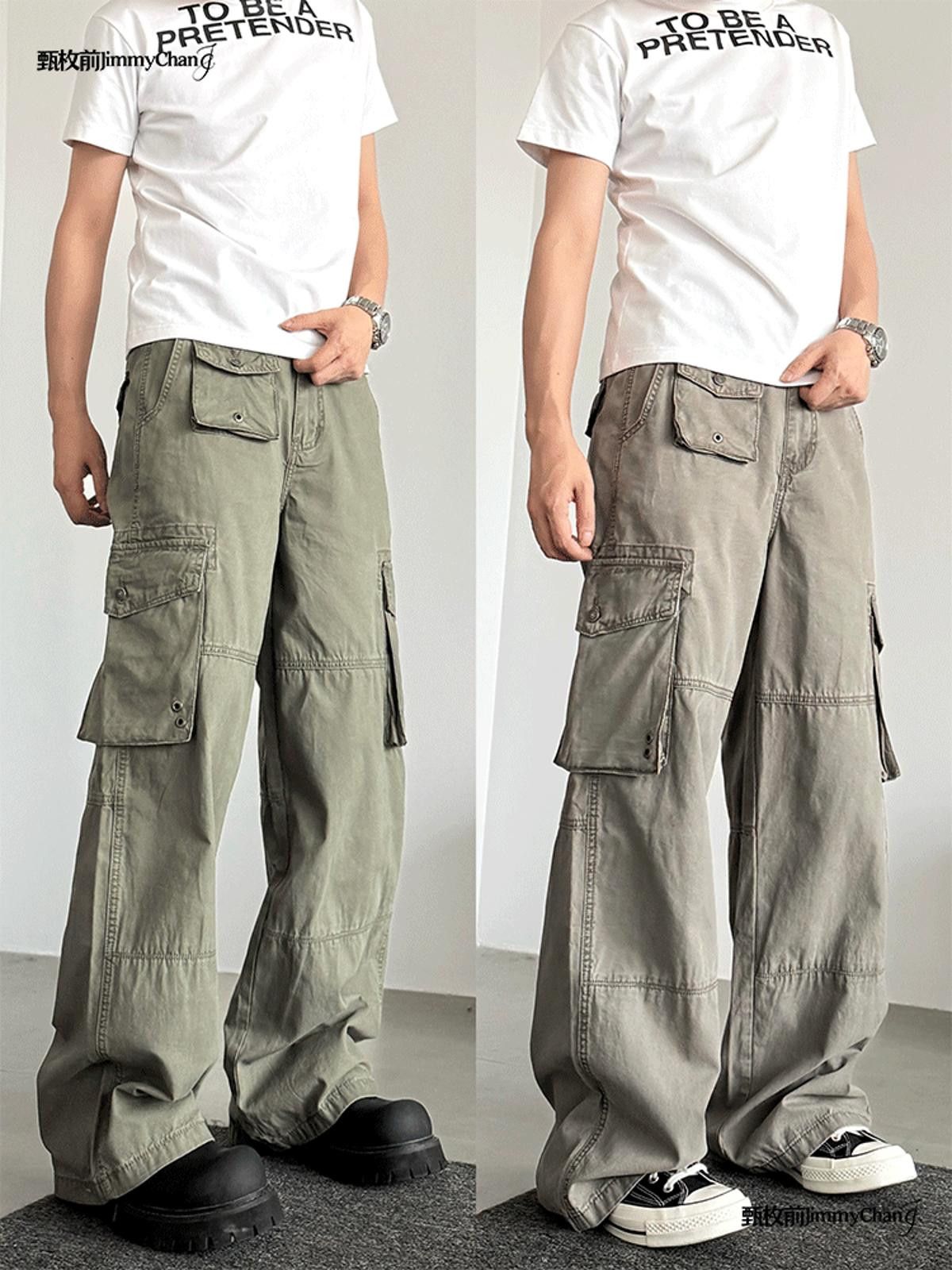 Other Gray Wide Leg Cargo Pants, Baggy Utility Pants Size US 32 / EU 48 - 3 Thumbnail