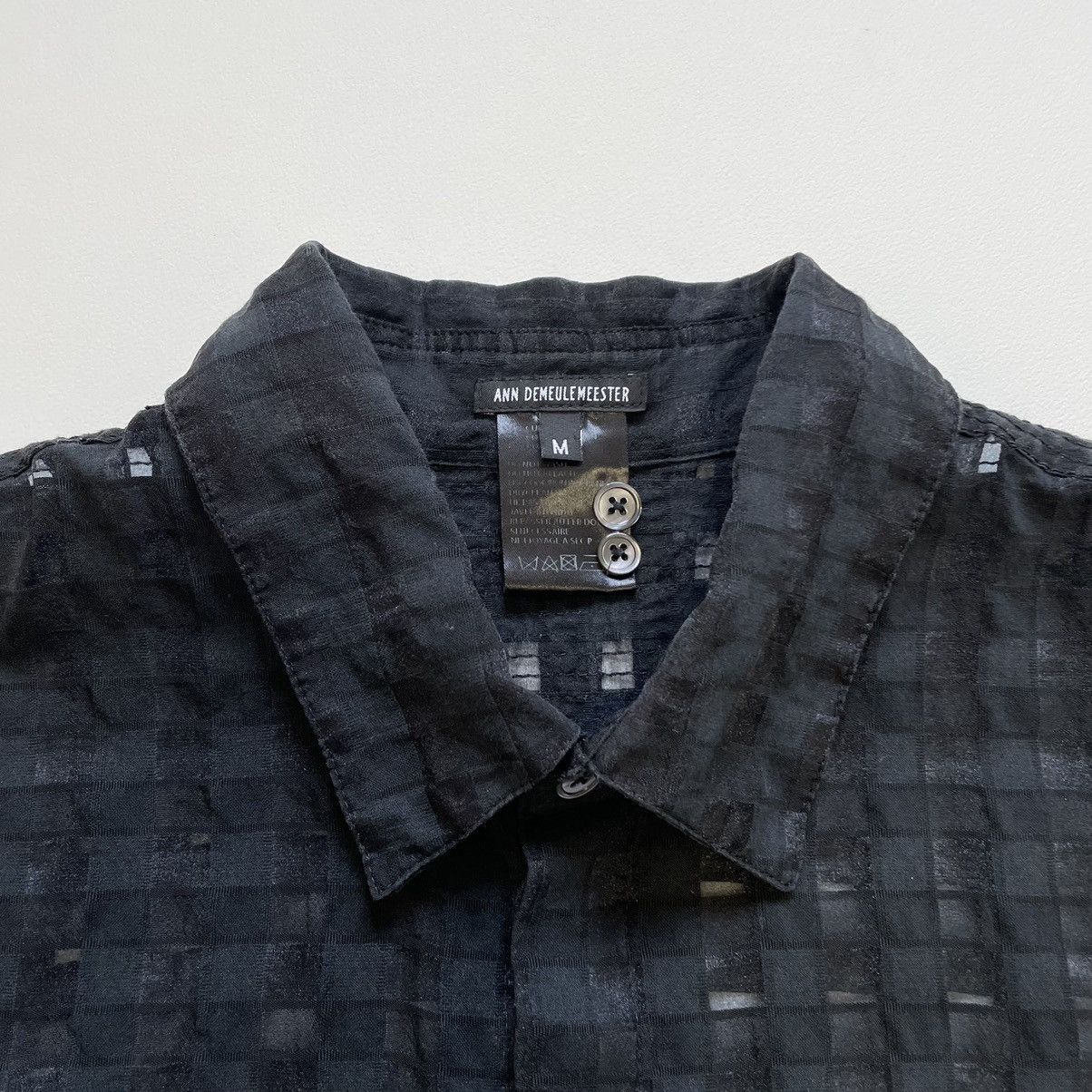 Ann Demeulemeester Black ‘Sheer Square’ Patterned Shirt Size US M / EU 48-50 / 2 - 5 Thumbnail
