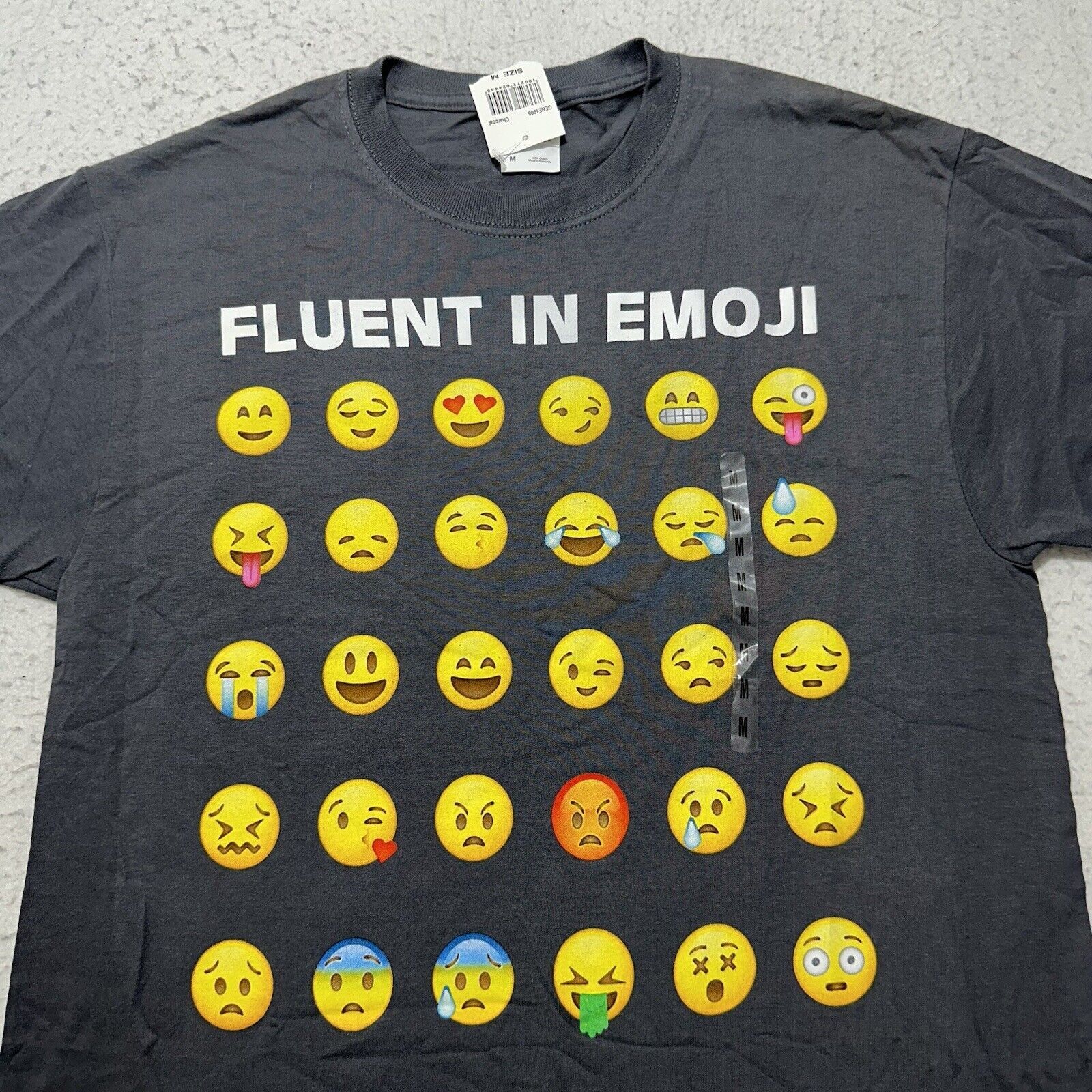 Fruit Of The Loom Fluent In Emoji Medium Funny Graphic TShirt Apple iPhone Tee Size US M / EU 48-50 / 2 - 2 Thumbnail