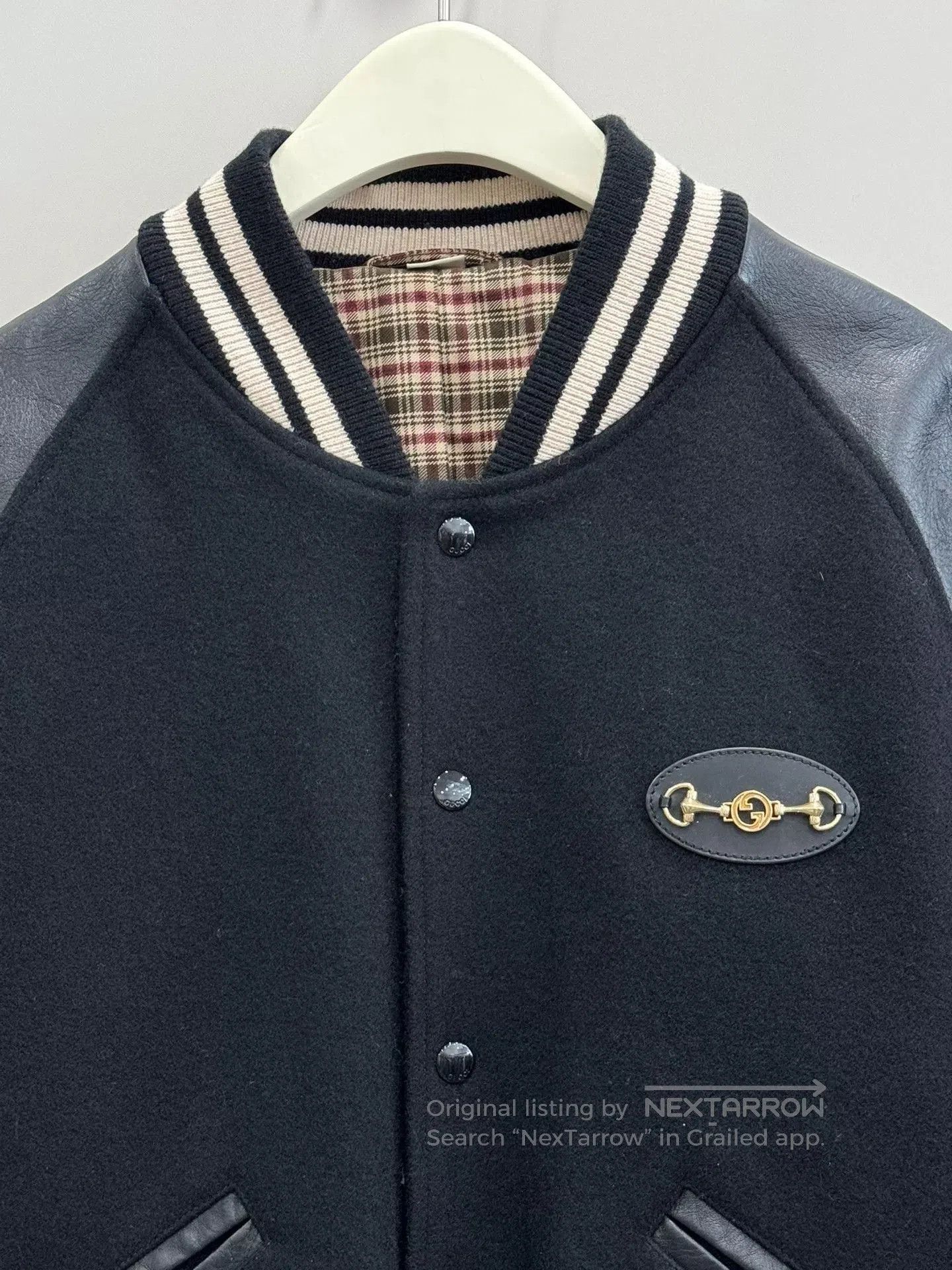Gucci gucci wool leather bomber jacket size 50. Size US M / EU 48-50 / 2 - 3 Thumbnail