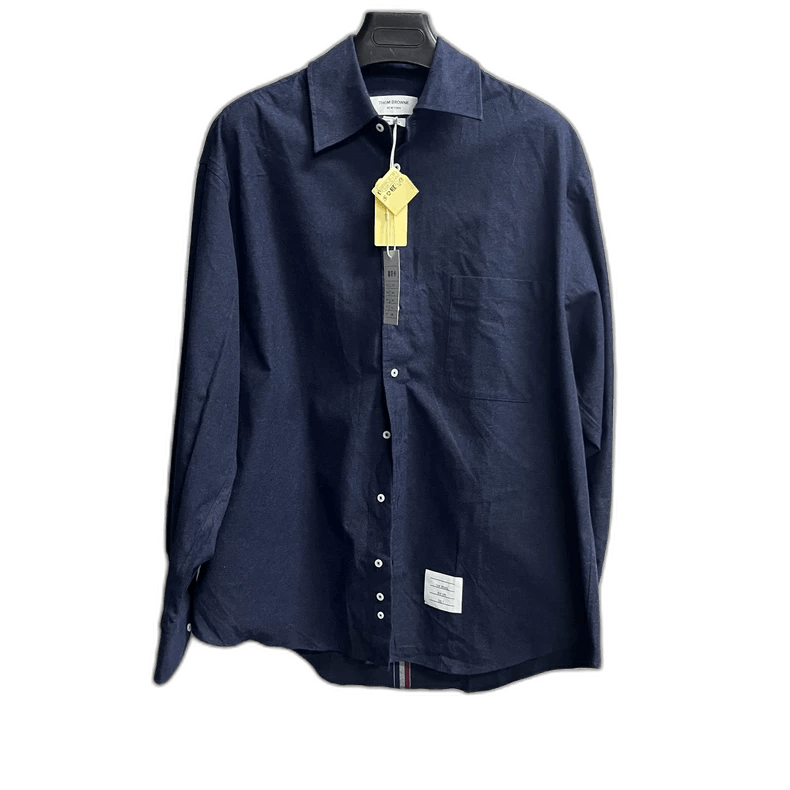 Thom Browne Thom Browne Dark Blue Long Sleeve Shirt Size US S / EU 44-46 / 1 - 1 Thumbnail