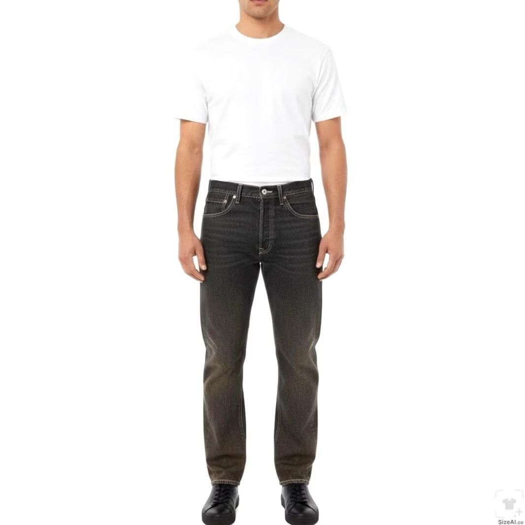 Levi's Levi's 501 Jeans Mens 33x32 Dark Wash Black Straight Button Fly Regular Fit Denim Size US 33 - 4 Thumbnail