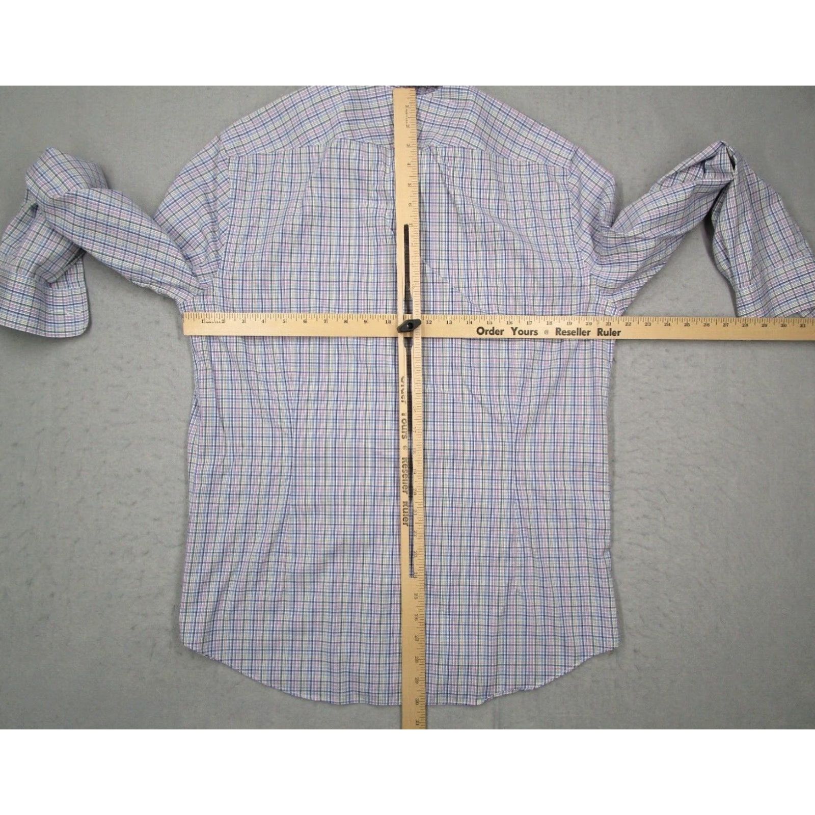 Charles Tyrwhitt Charles Tyrwhitt Dress Shirt Mens Large Extra Slim Fit Blue Check Button Up Weekend Size 42R - 5 Thumbnail