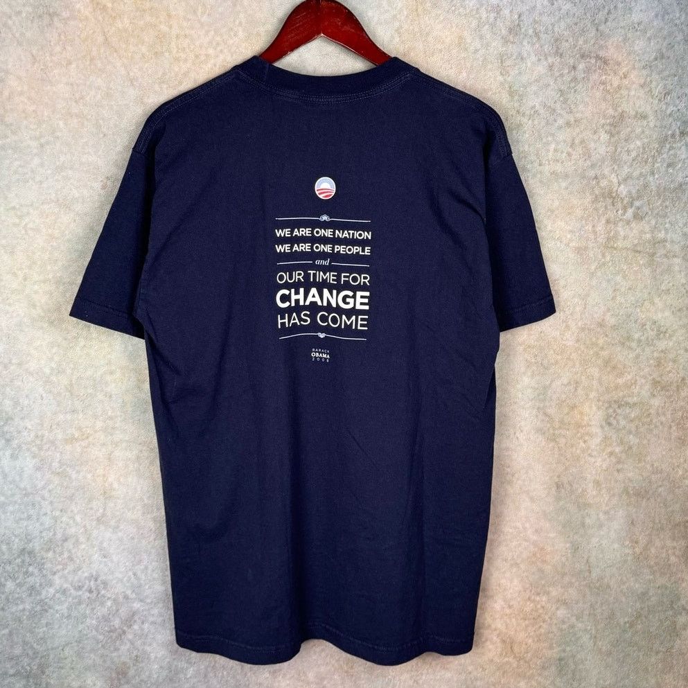 Vintage VTG 2008 Barrack Obama Biden Campaign T Shirt Sz L Navy Blue Size US L / EU 52-54 / 3 - 3 Thumbnail