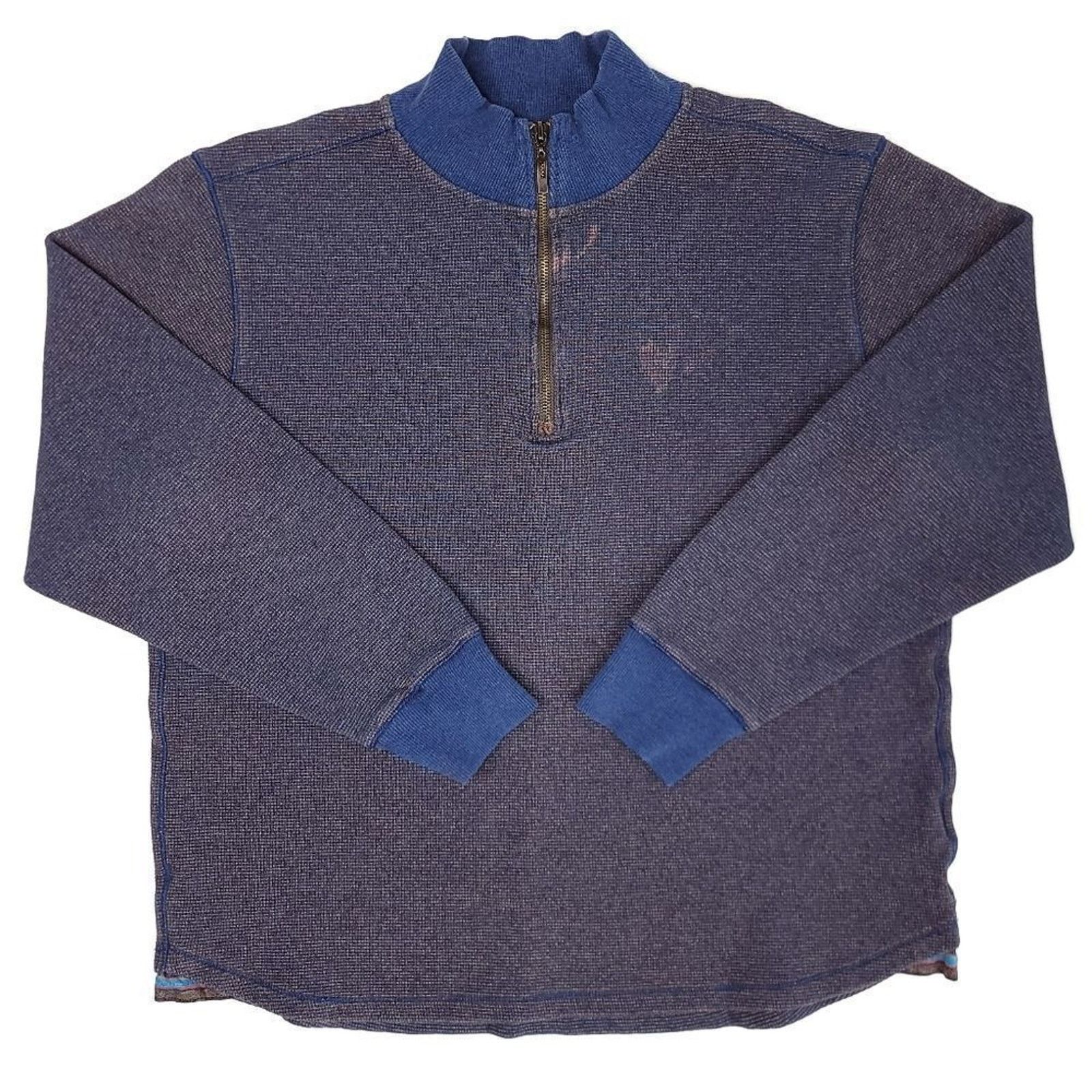 Robert Graham Robert Graham 1/4 Zip Long Sleeve Sweater Mens Large Cotton Size US L / EU 52-54 / 3 - 1 Thumbnail