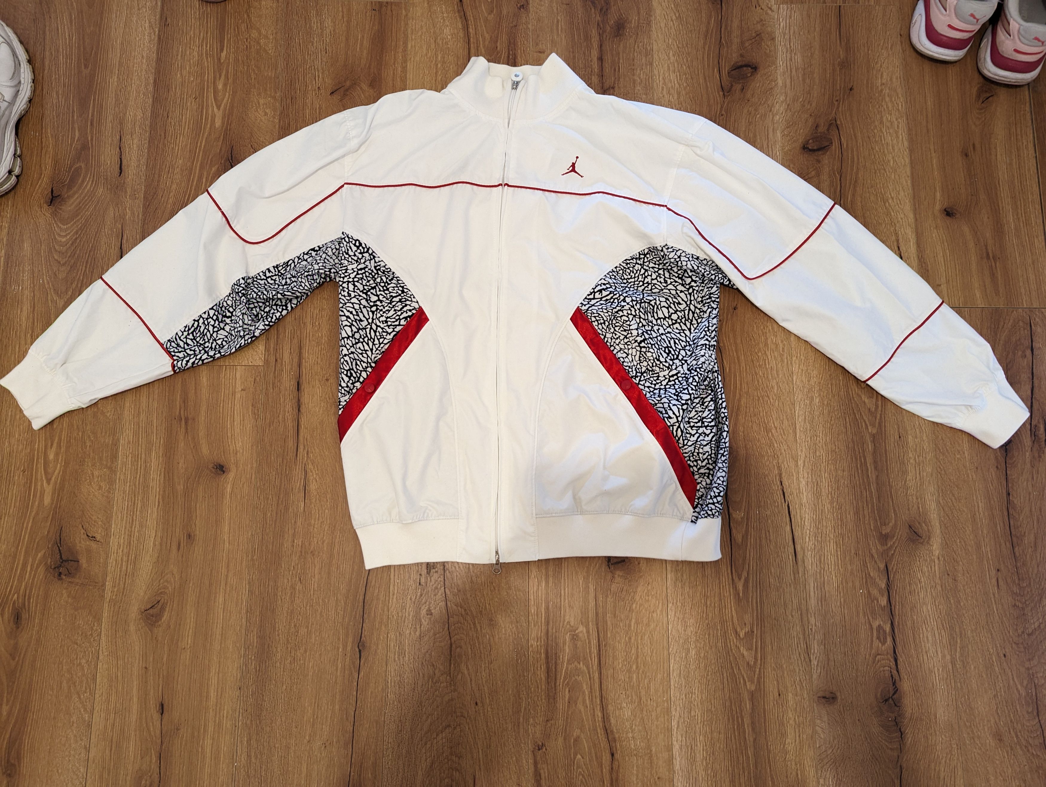 image of Jordan Brand 3 White Cement Jacket, Men's (Size XL)