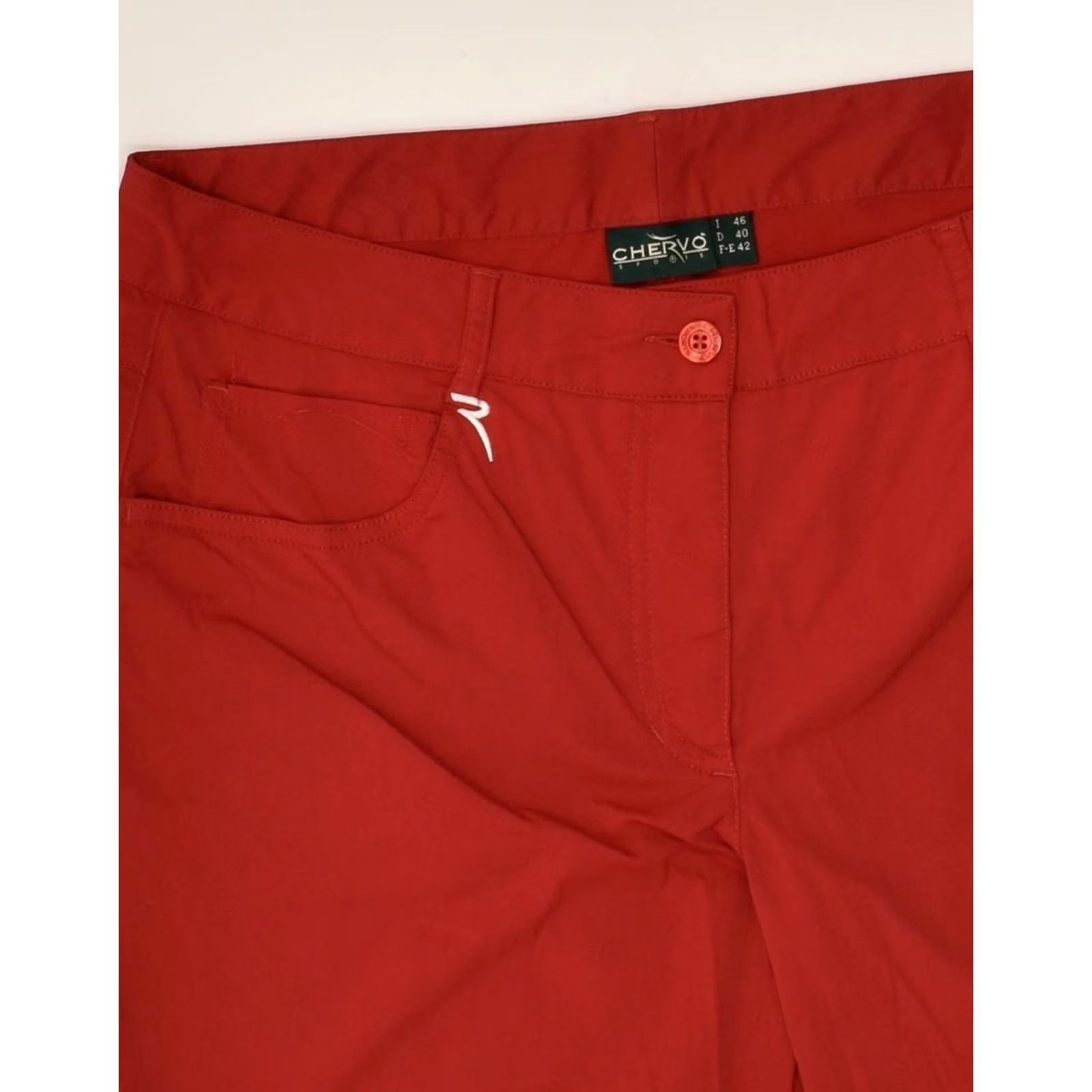 Vintage CHERVO Womens Casual Shorts Red Size Large W32 IT 46 Size 36" / US 14 / IT 50 - 3 Thumbnail