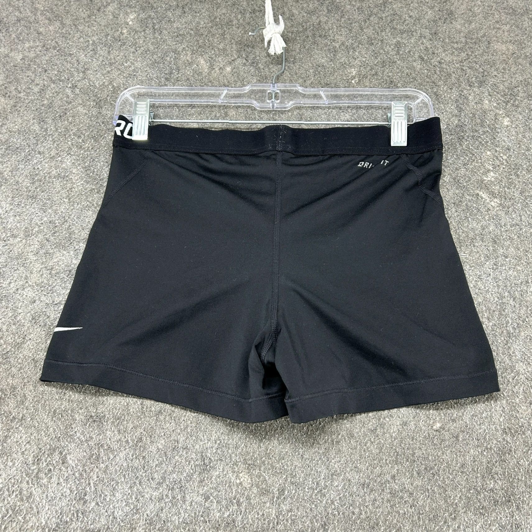 Nike Nike Shorts Womens L Black Pro Spellout Compression Swoosh Solid Dri Fit Logo Size 36" / US 14 / IT 50 - 3 Thumbnail