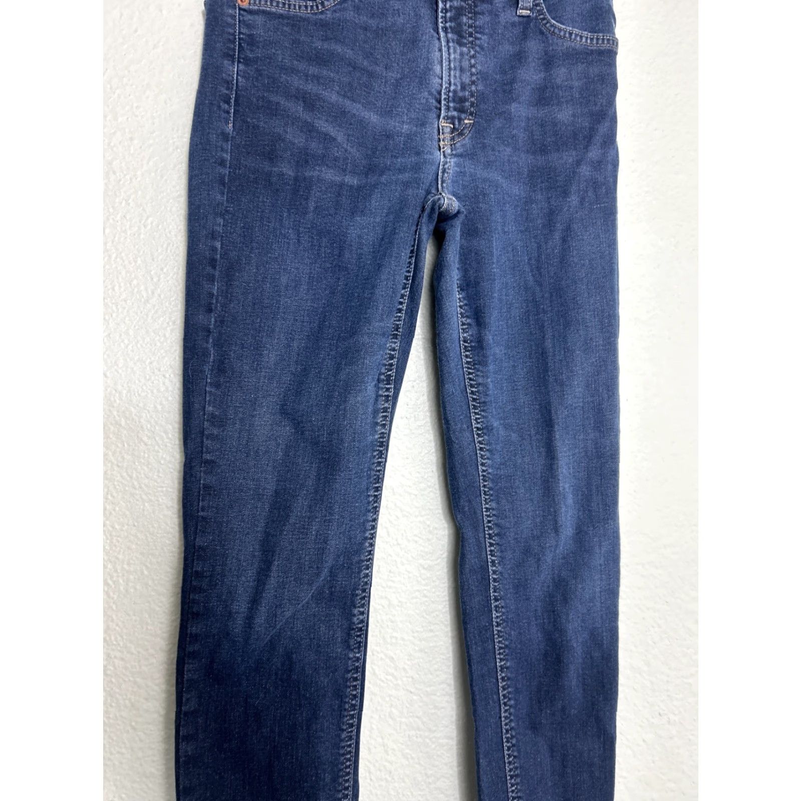 Lucky Brand VINTAGE Lucky Brand Bridgette Skinny Jeans Dark Wash Womens Size 4 Raw Hem Blue 90s Mens Womens Girls Size 27" / US 4 / IT 40 - 3 Thumbnail