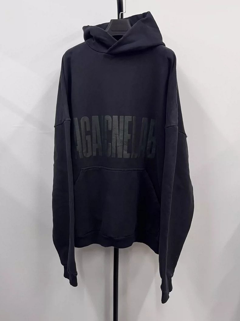 Balenciaga Letter print hooded long sleeve sweatshirt