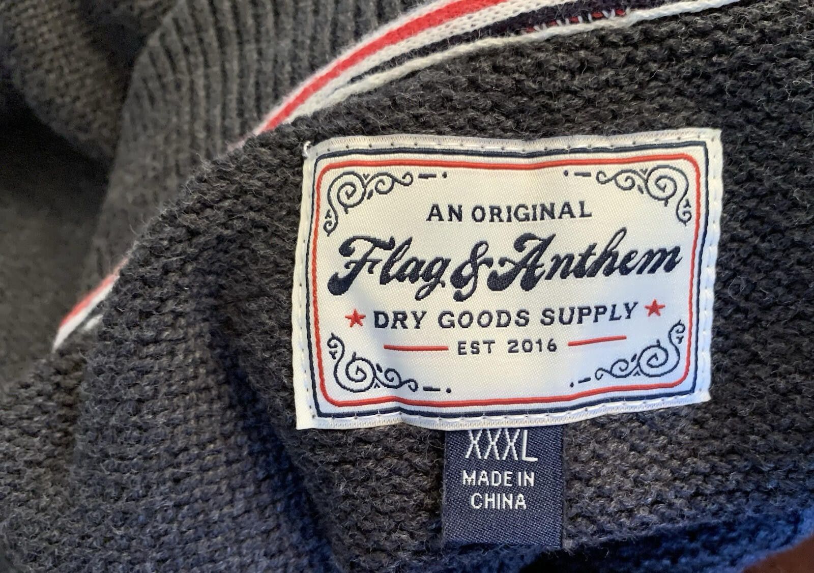 Flag & Anthem Flag & Anthem Sweater Men's 3XL Grey Quarter Zip Pullover Ca Size US XXL / EU 58 / 5 - 6 Thumbnail