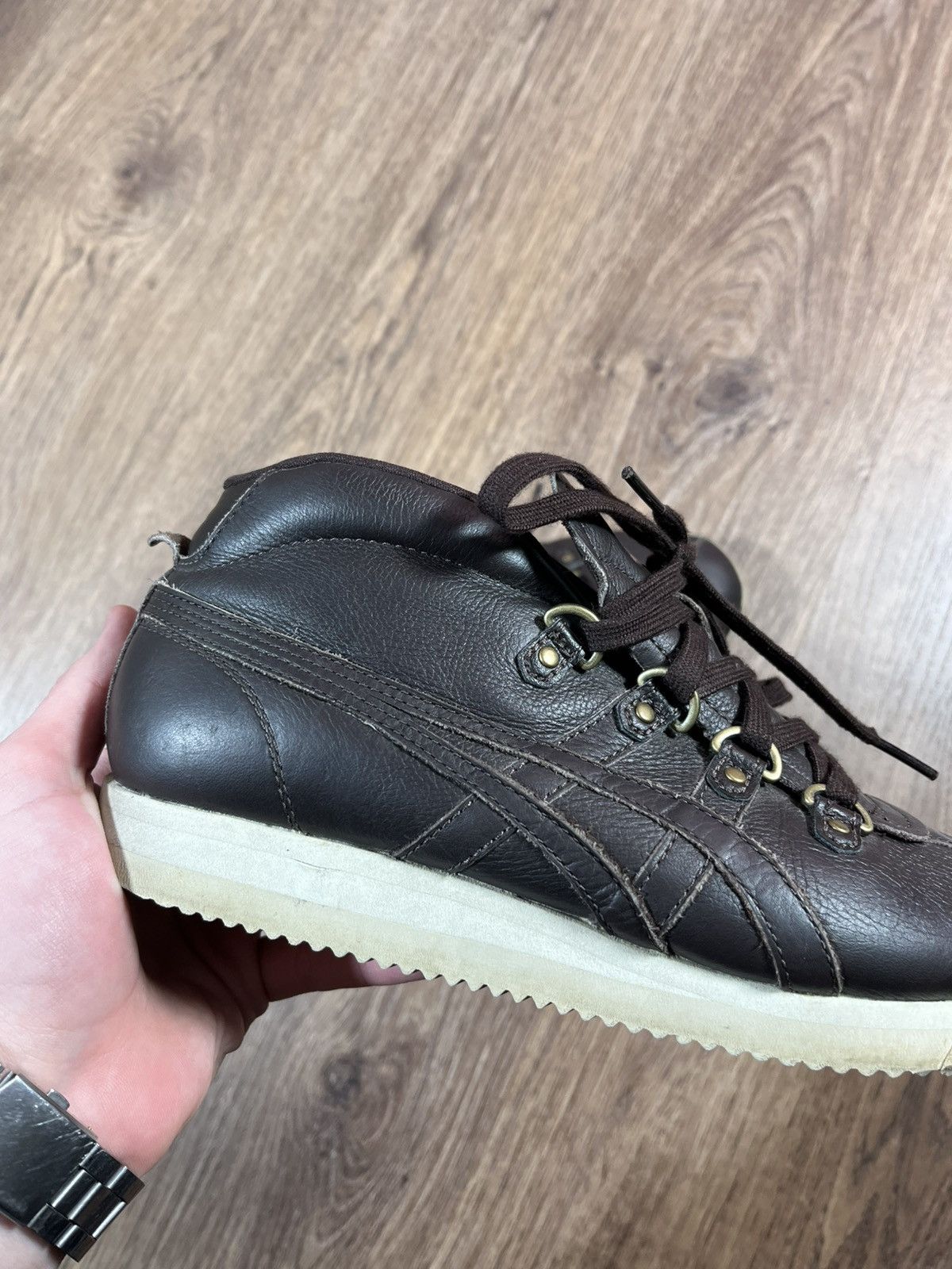 Onitsuka Tiger Vintage Asics Onitsuka Tiger Leather Brown Shoes Size US 4.5 / IT 34.5 - 11 Thumbnail