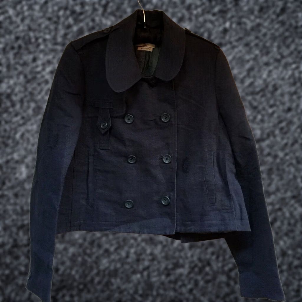 Doublet Edun Womens Double Breasted Cropped Blazer Jacket L Blue Long Sleeve Casual Shirt Mens Womens Girls not applicable Size L / US 10 / IT 46 - 1 Thumbnail