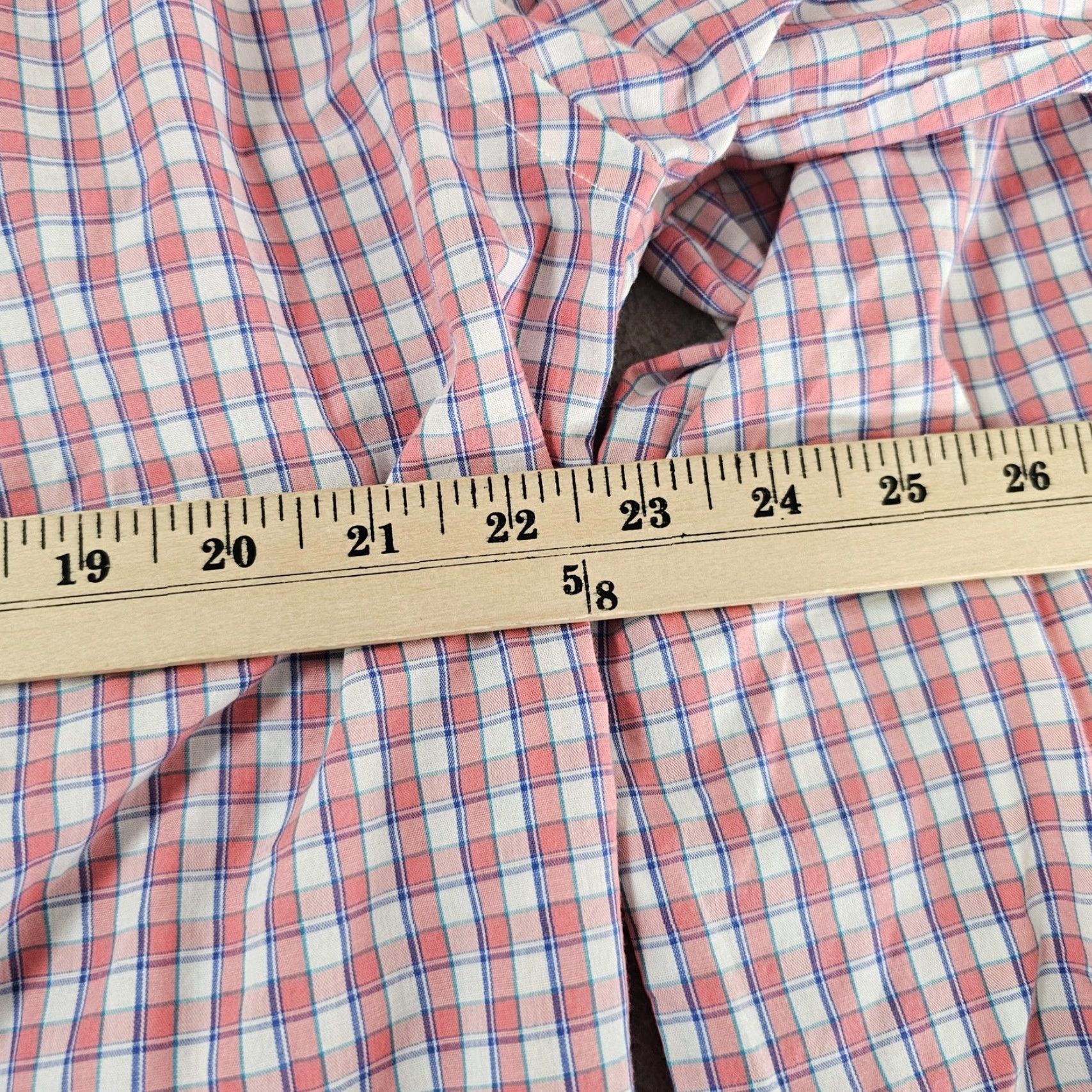 Stafford Stafford Dress Shirt Mens 16.5 34-35 Pink Check Travel Easy Care Broadcloth Shirt Men Pink Check Modern Boardroom Style Size 46R - 5 Thumbnail